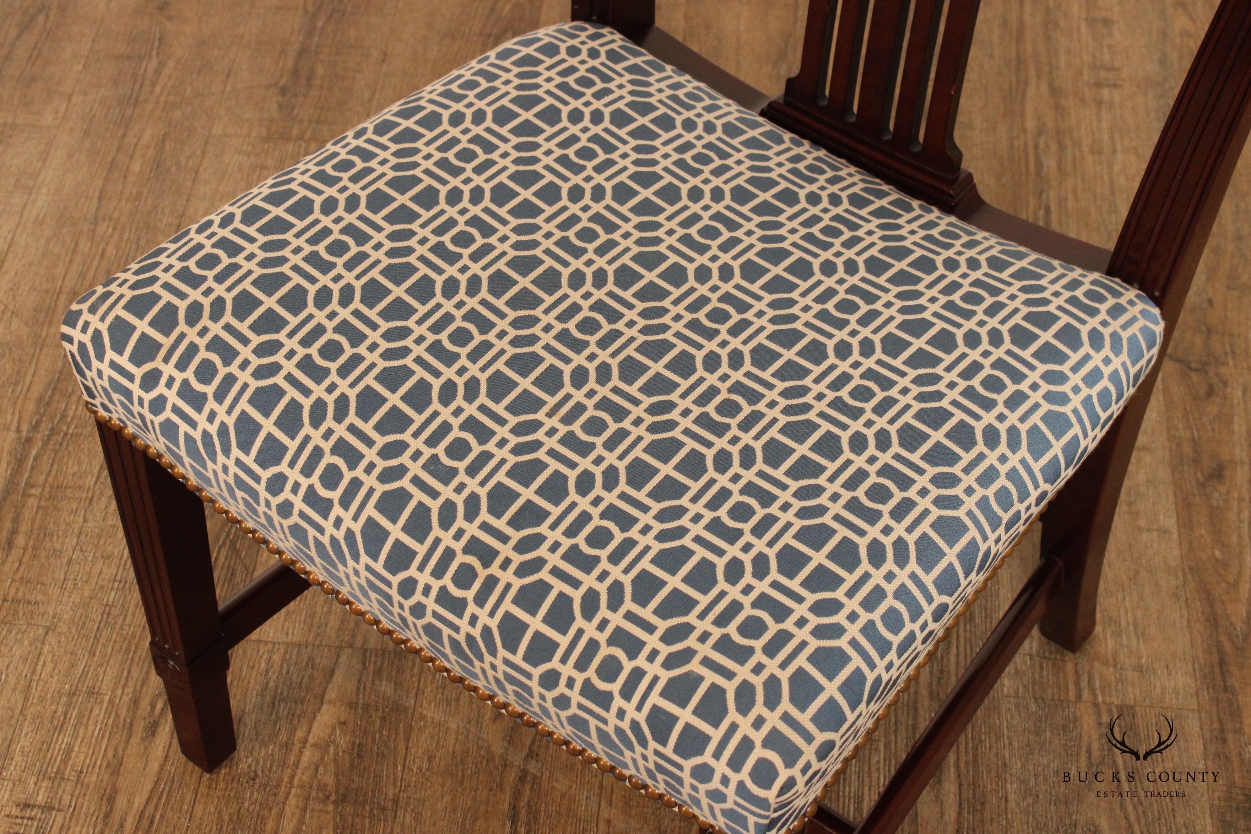 John Widdicomb Chippendale Style Set Six Mahogany Dining Chairs