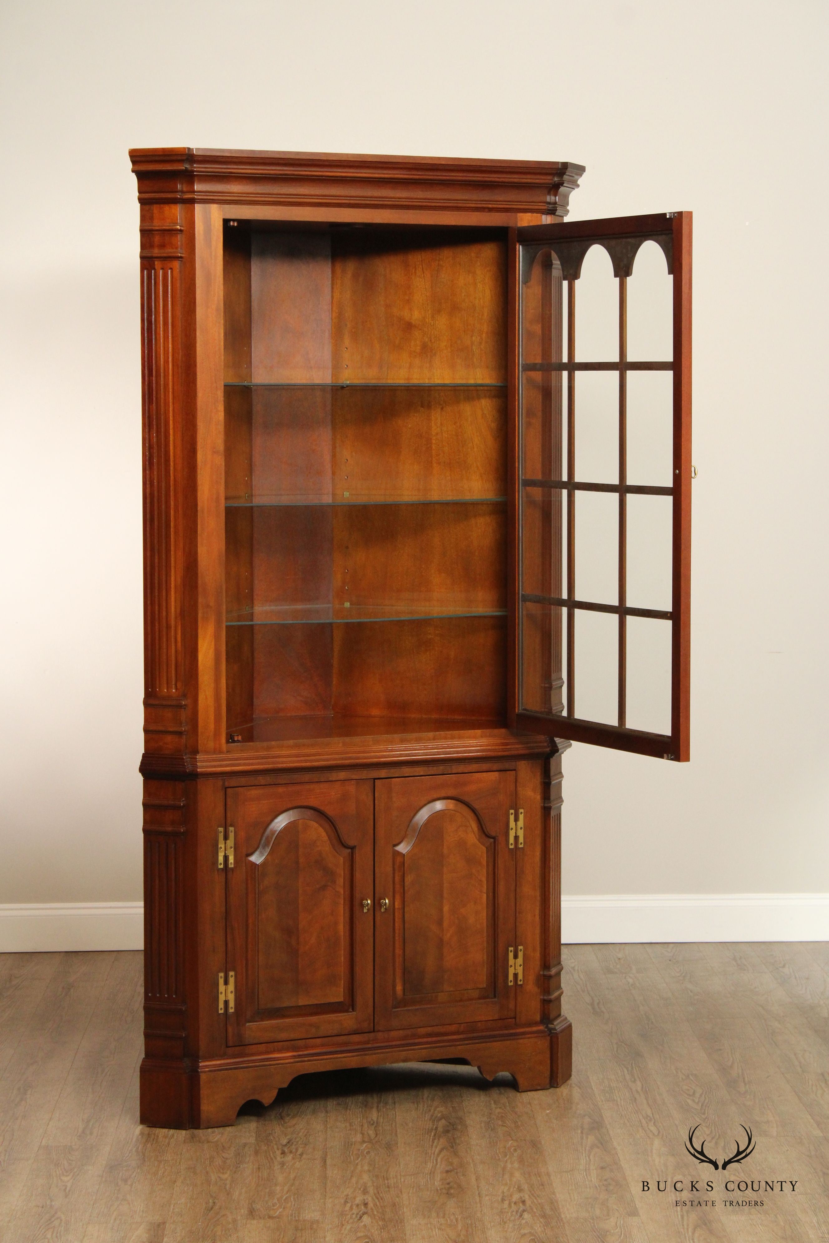 Councill Chippendale Style Mahogany Corner Cabinet