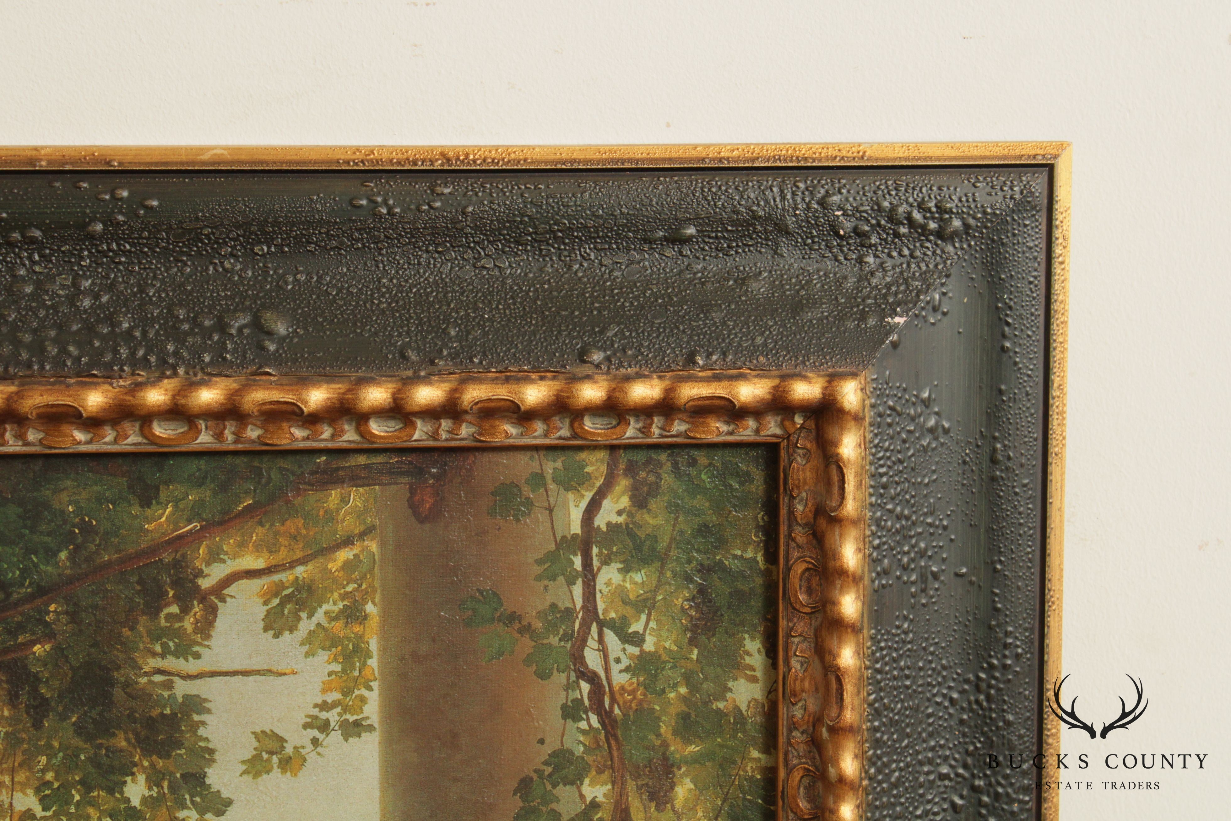 Italian Amalfi Coast Framed Painting after Carl Frederc Aagaard