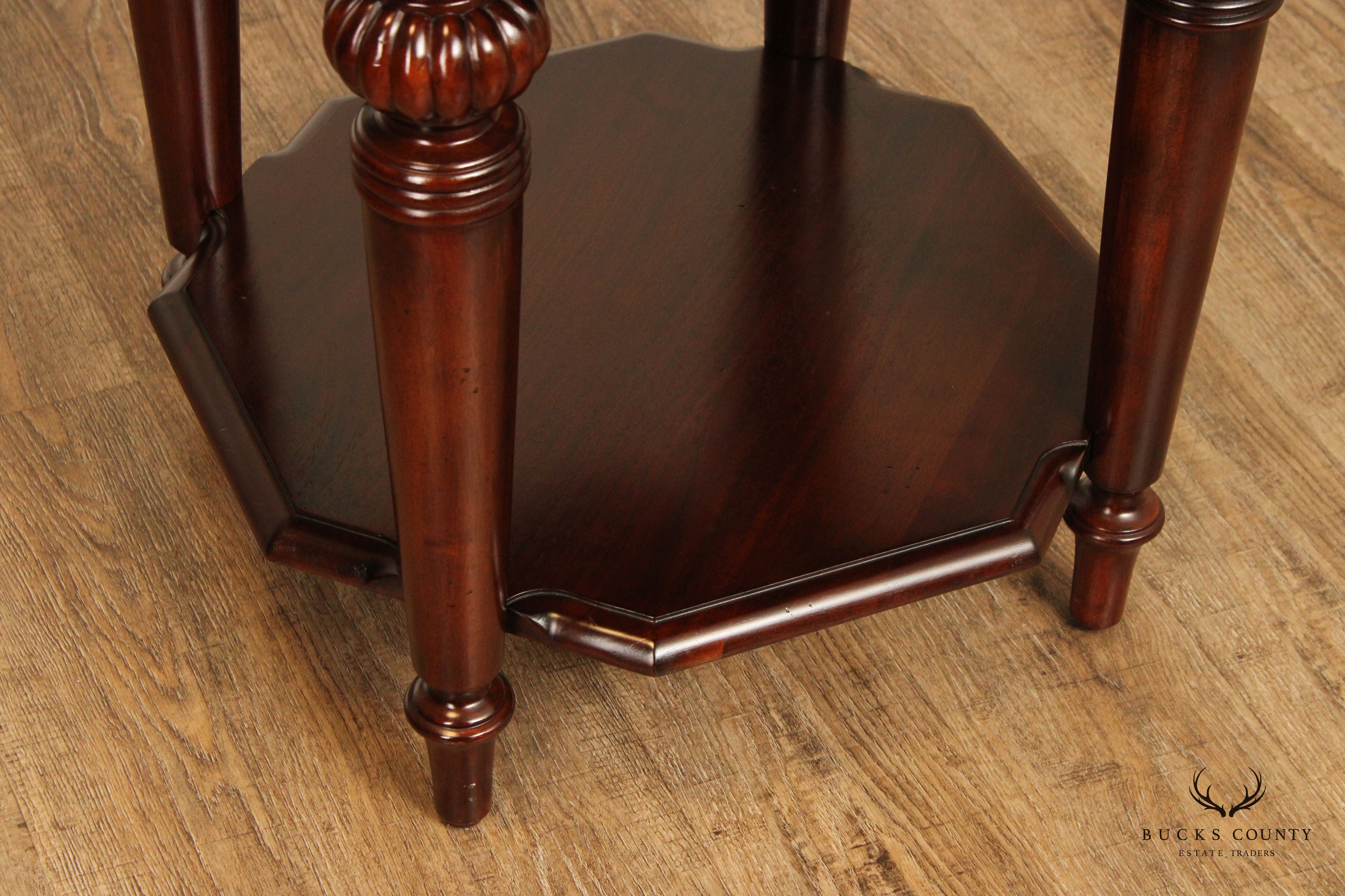 Regency Style Octagonal Two-Tier Mahogany Side Table