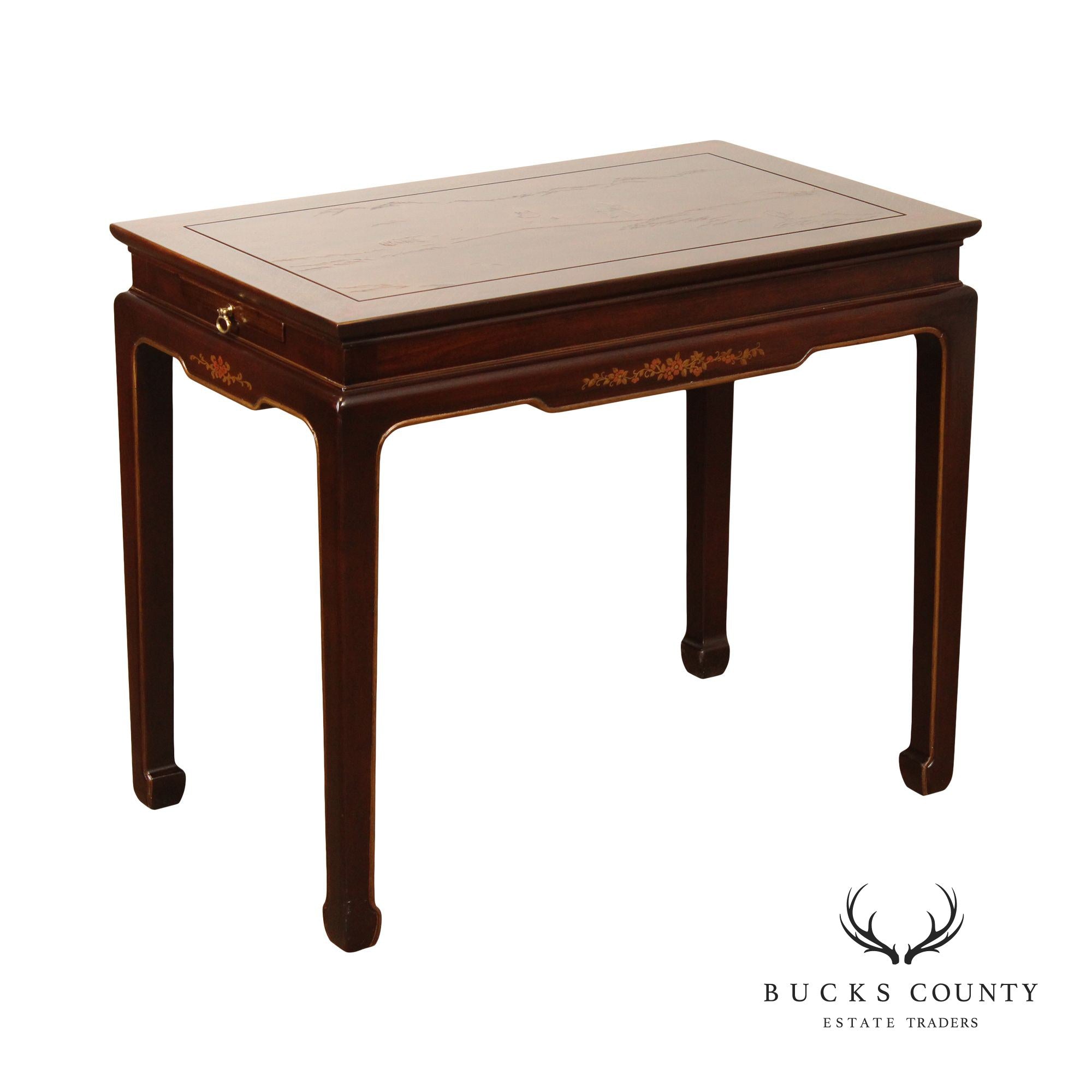 Henredon Chinoiserie Decorated Mahogany Side Table