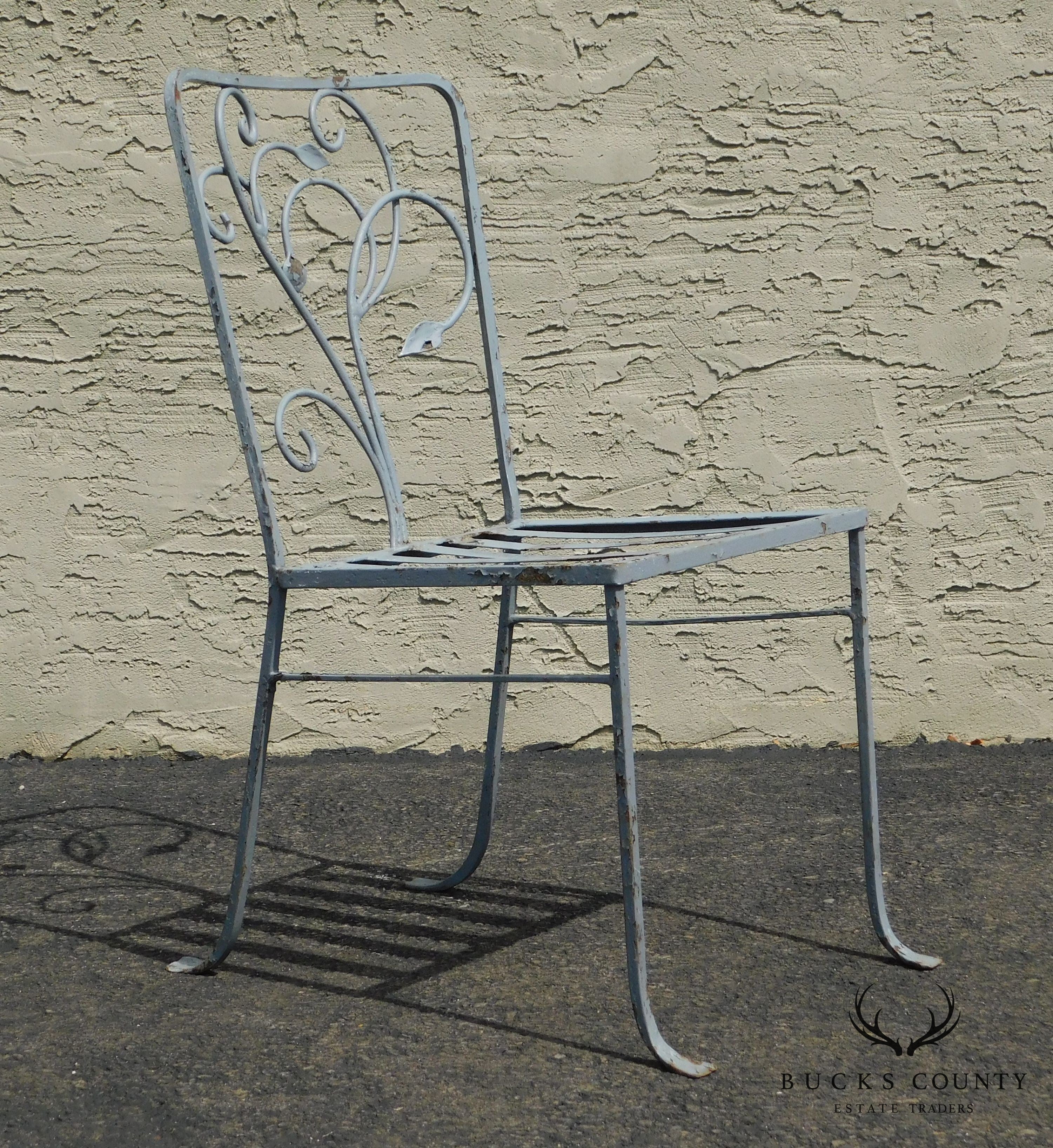 Salterini Vintage Art Nouveau Wrought Iron Garden Chair