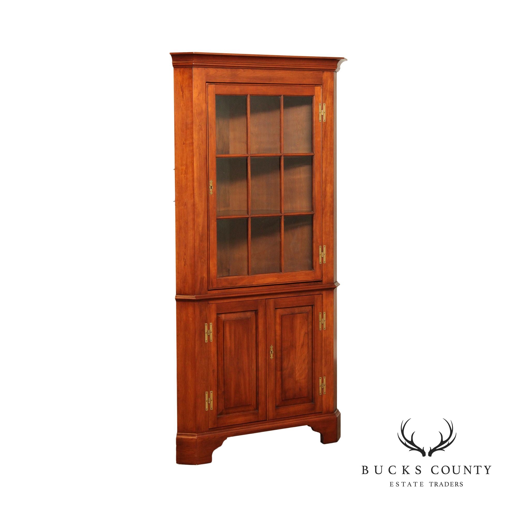 Henkel Harris Georgian Style Cherry Corner Cabinet