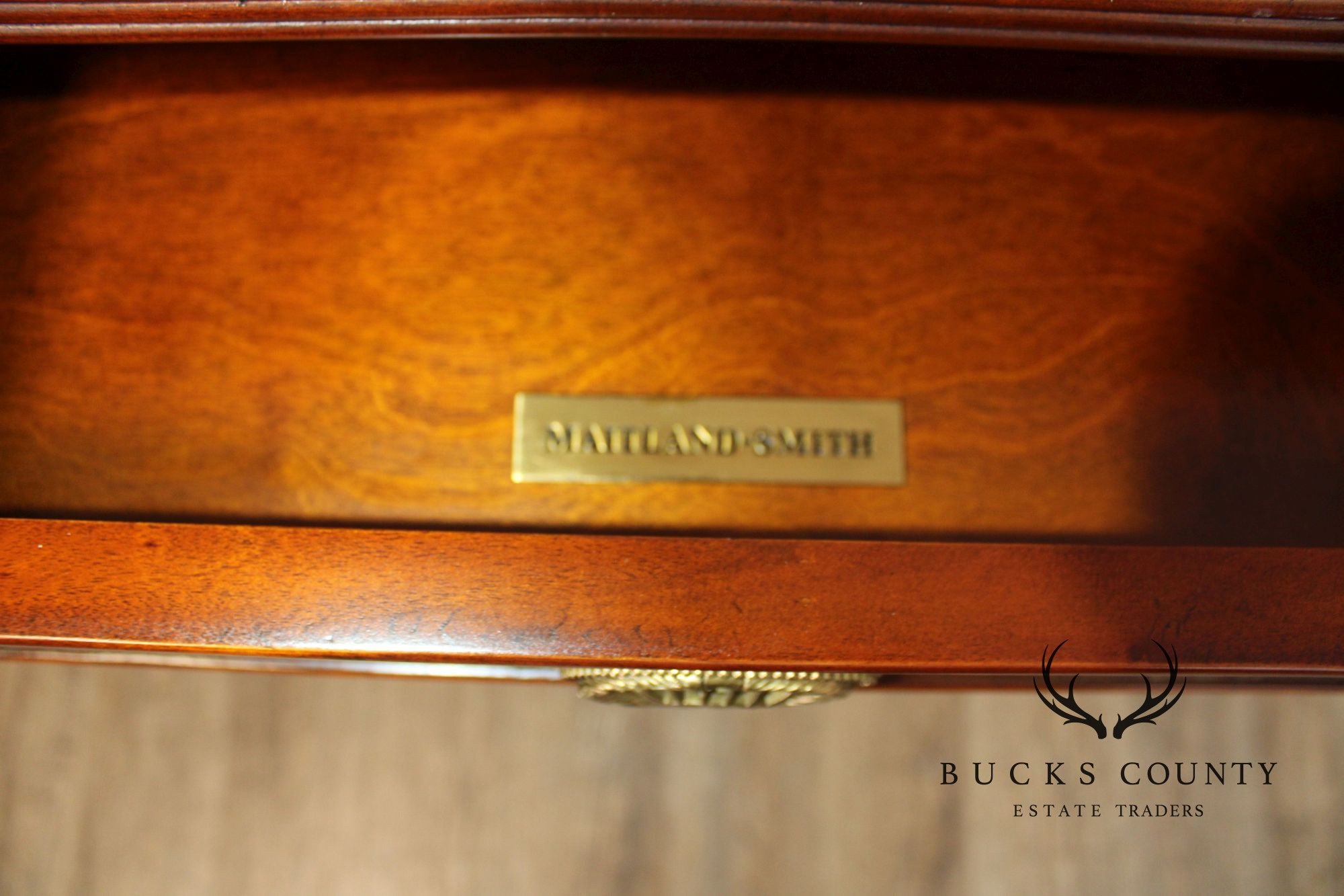 Maitland Smith Regency Style Inlaid Mahogany Two-Tier Server