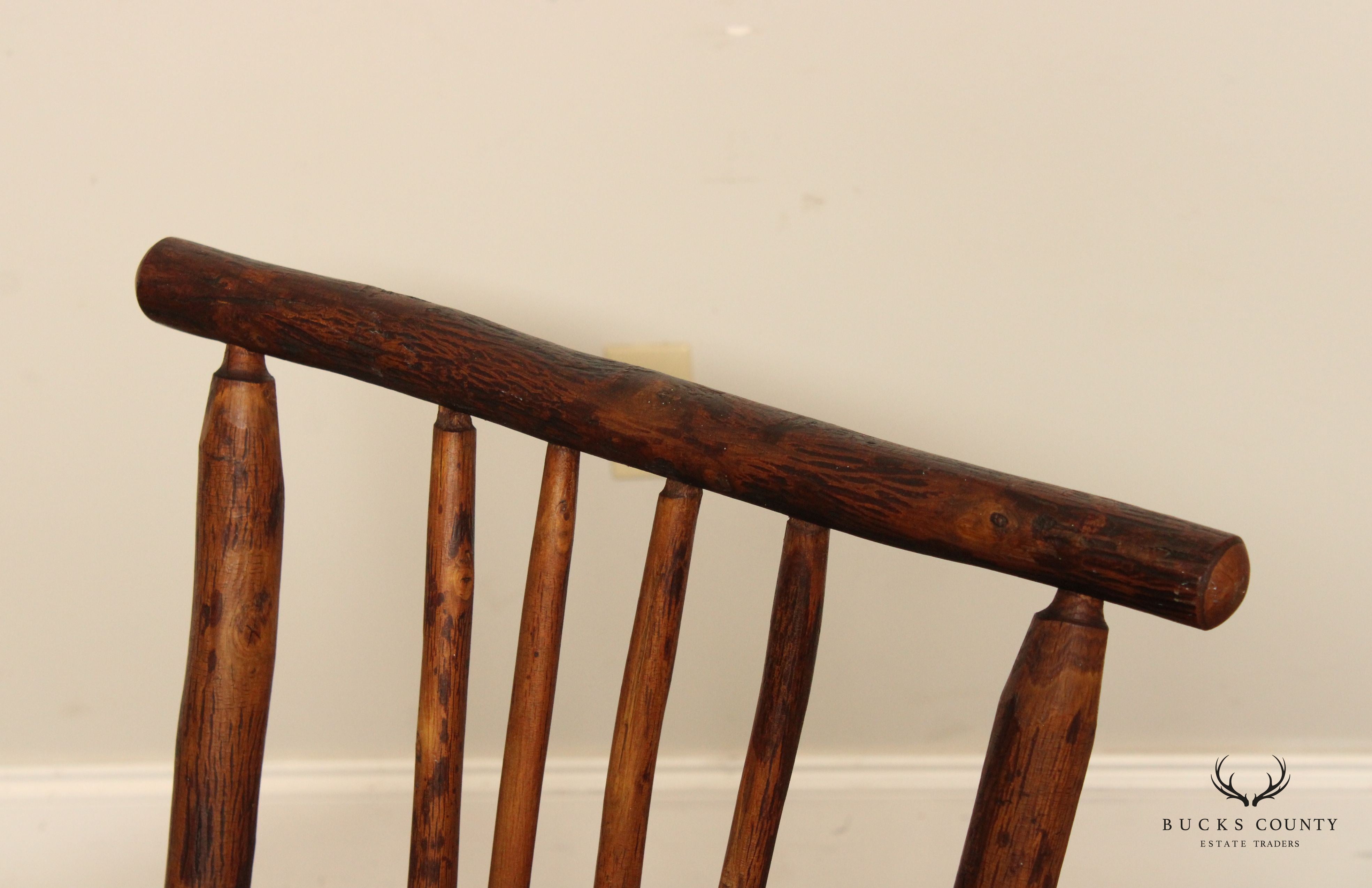 Antique Rustic Hickory Furniture Co Adirondack Style Armchair