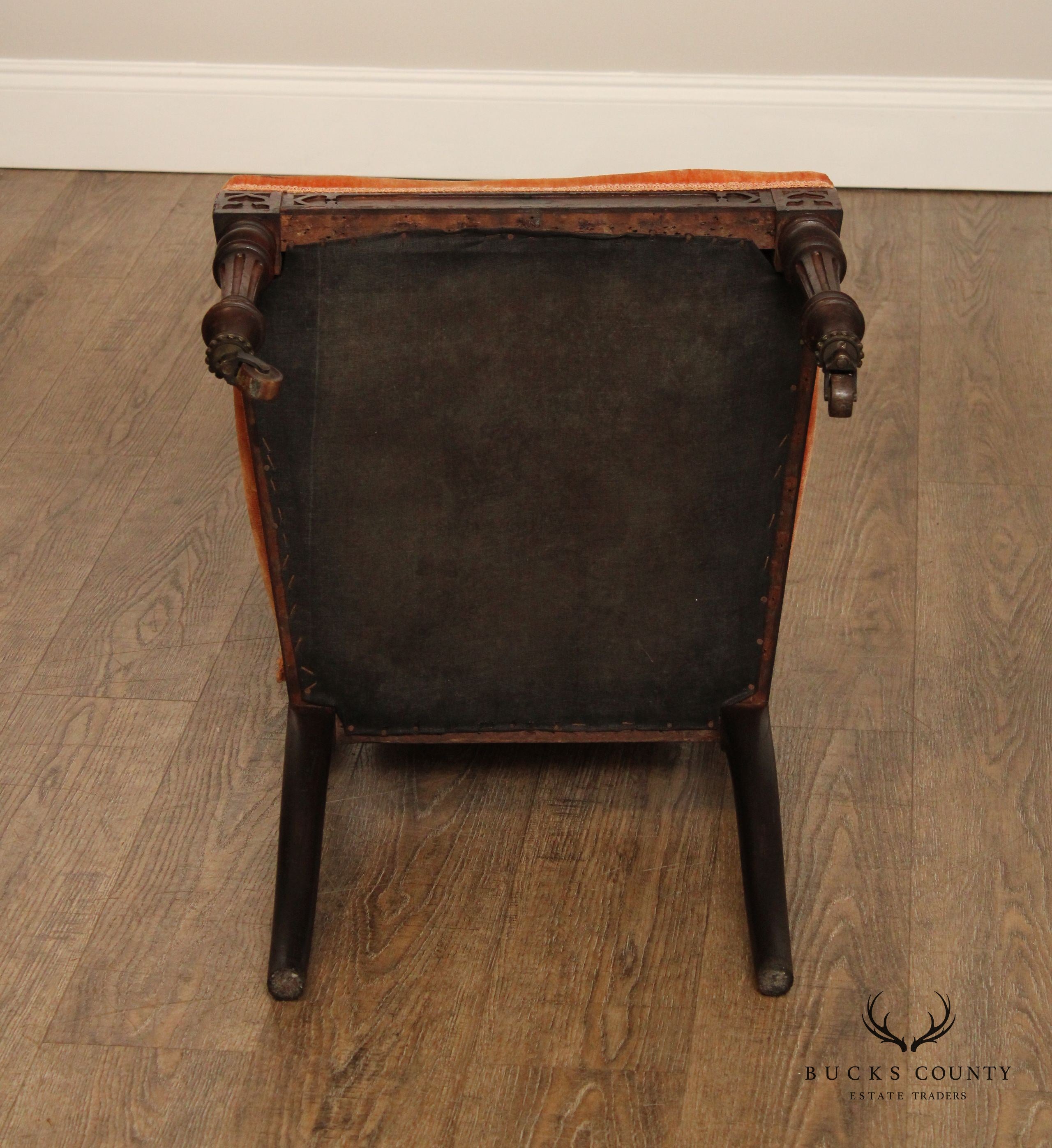 Gothic Revival Antique Carved Rosewood High Back Hall Chair