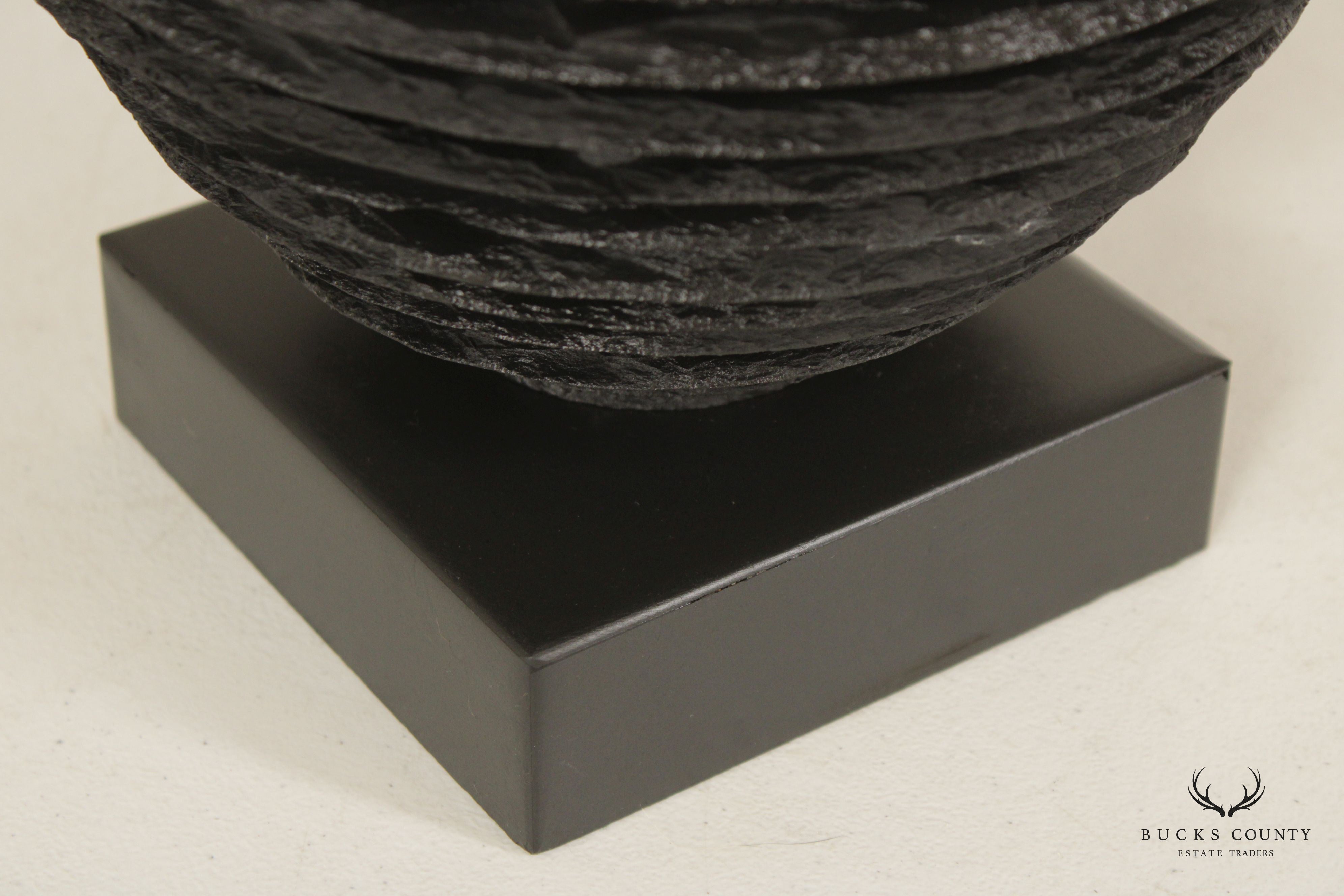 Jeffrey Greene Studio Design Contemporary Style Black Slate Table Lamp with Shade