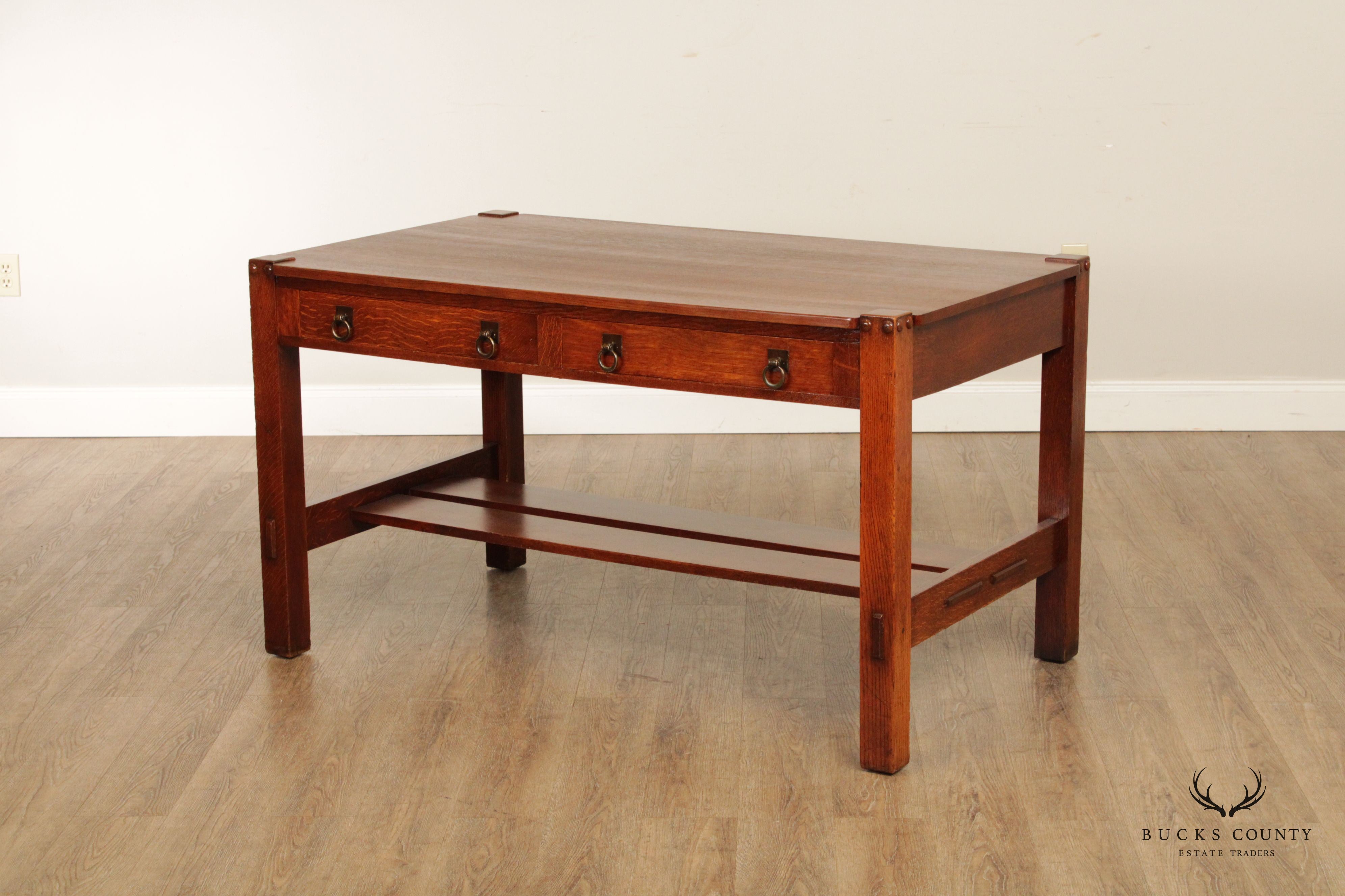Stickley Brothers Quaint Furniture Mission Oak Library Table Desk