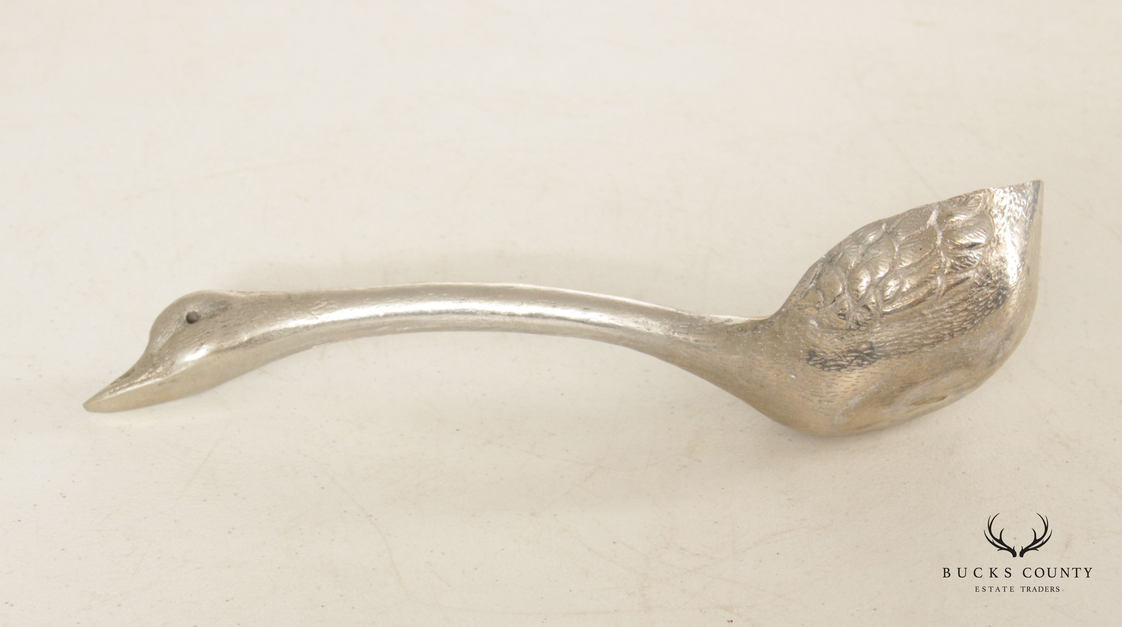 Arthur Court Polished Aluminum Duck Tureen and Ladle