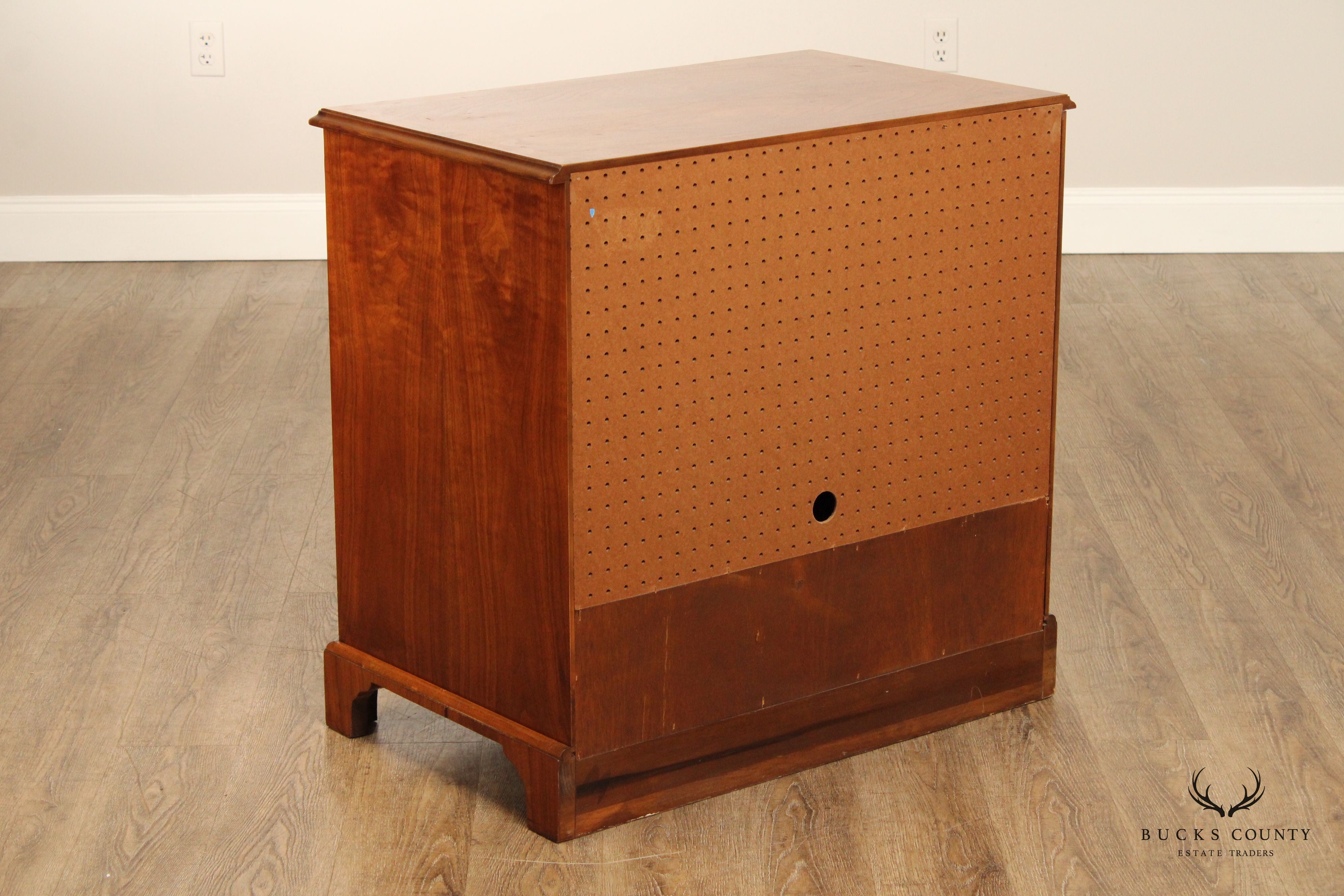 Baker Chippendale Style Walnut TV Chest