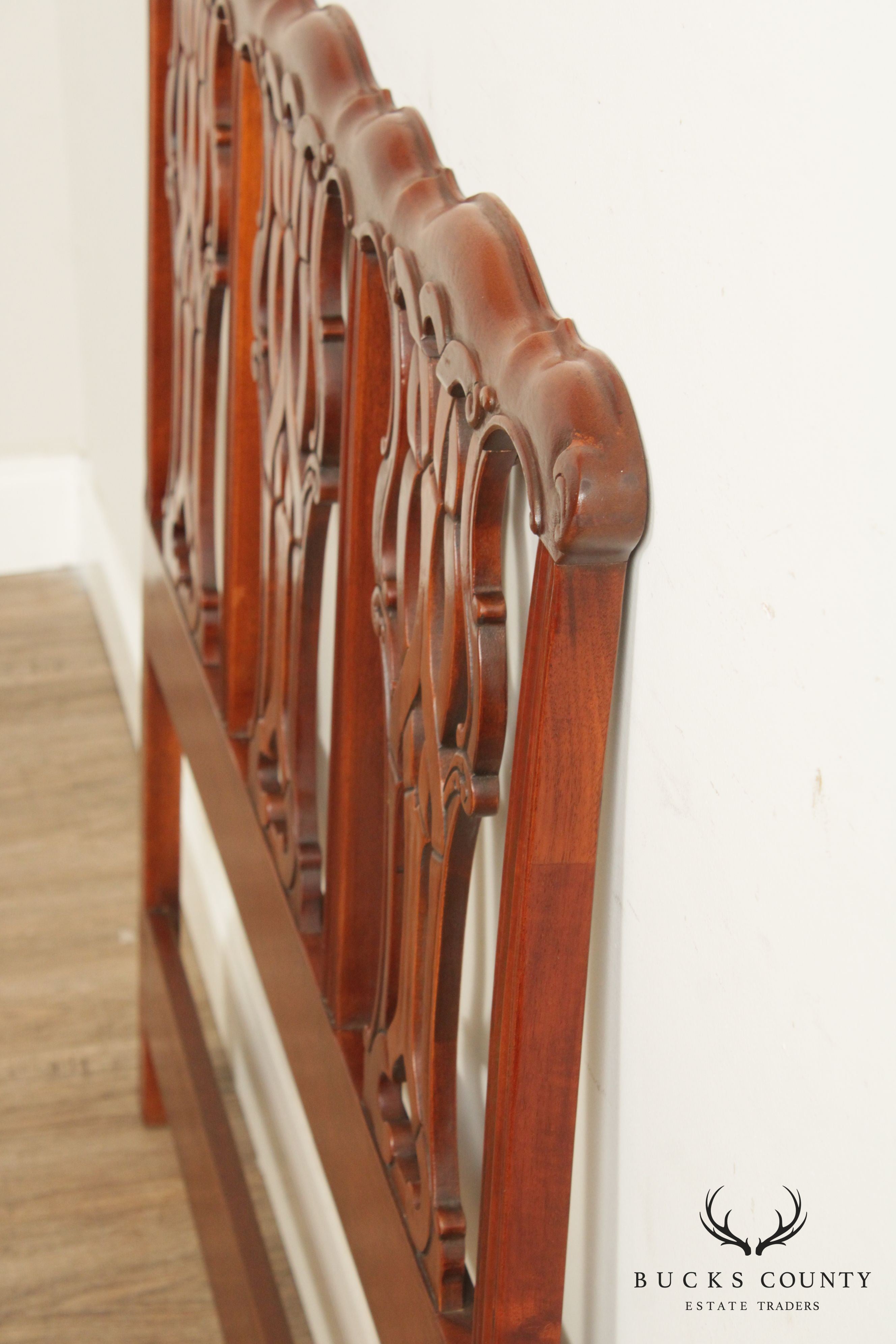Chippendale Style Carved Mahogany Headboard