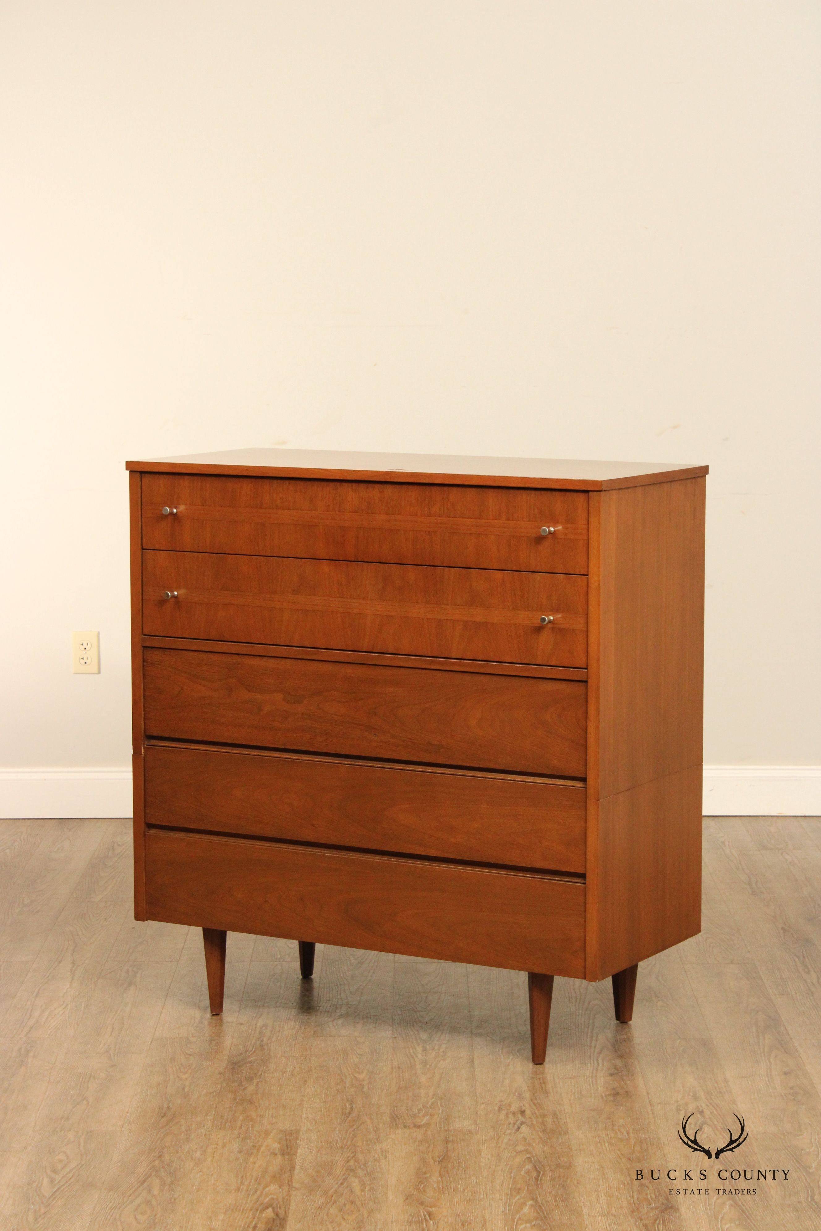 Mid Century Modern Walnut Highboy Chest of Drawers