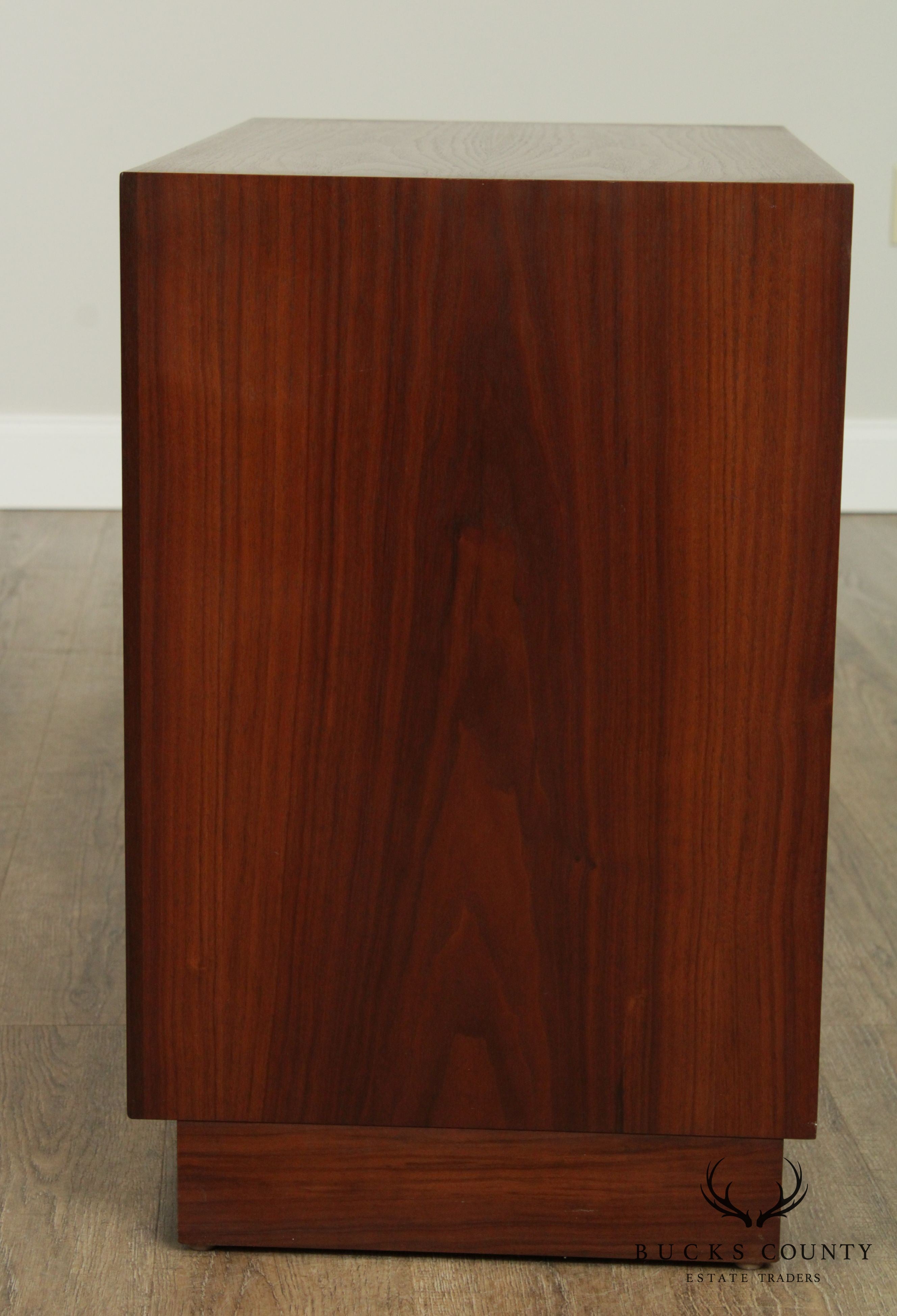 Arne Vodder for Vamo Danish Modern Pair Teak, Cane Door Nightstands
