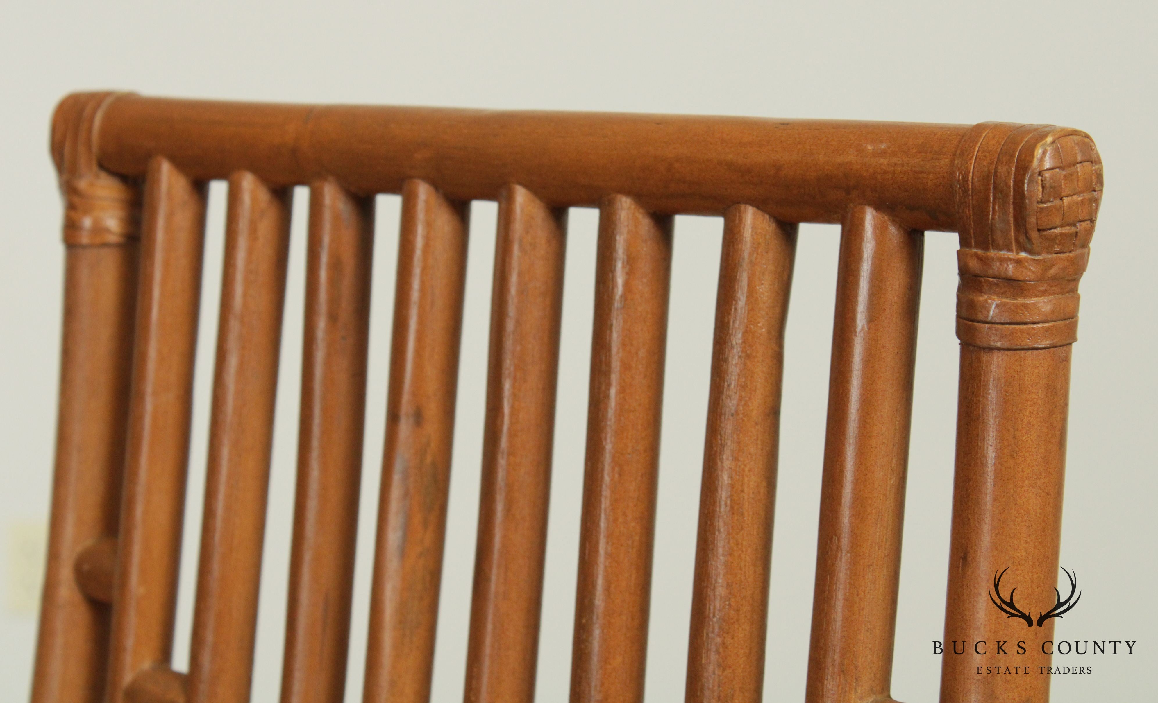 Quality Pair Rattan High Back Armchairs