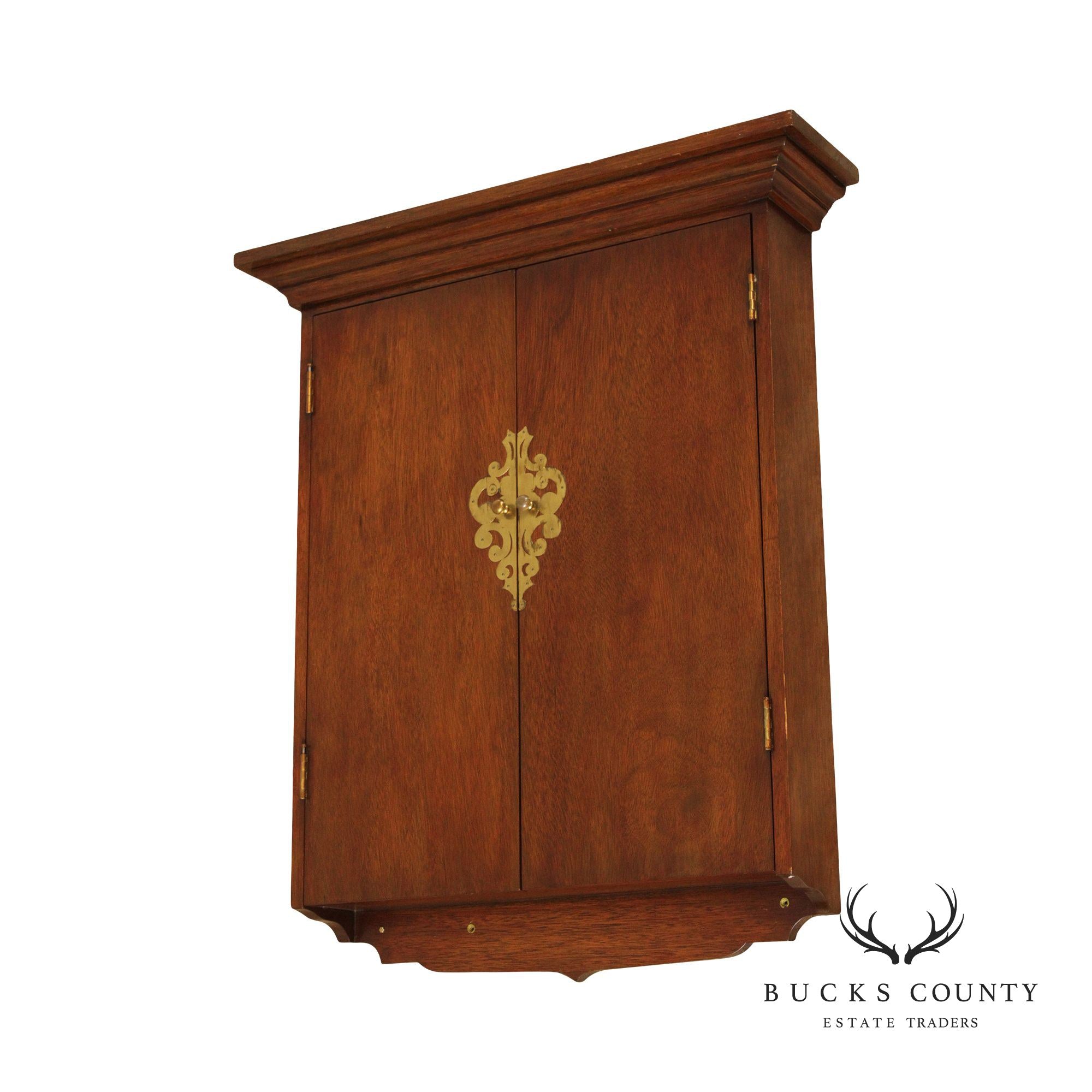 Vintage Mahogany Wall-Mounted Medicine or Spice Cabinet