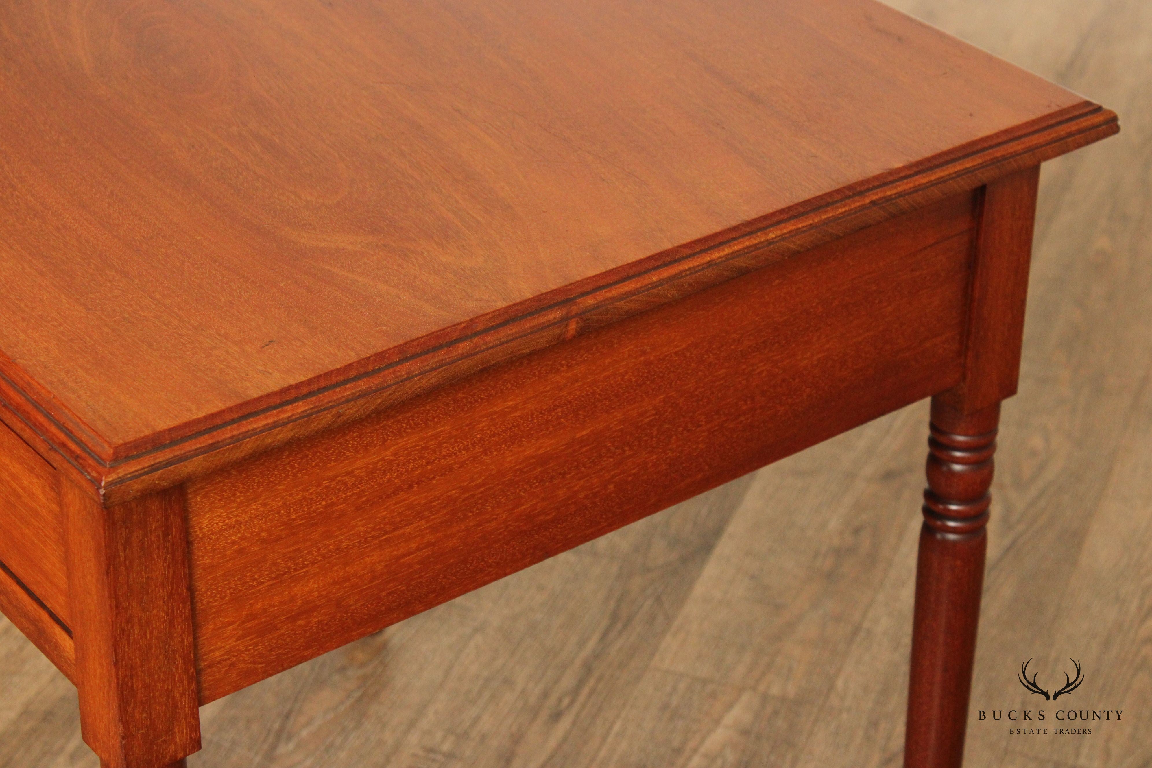 Sheraton Style Antique Mahogany One-Drawer Writing or Side Table
