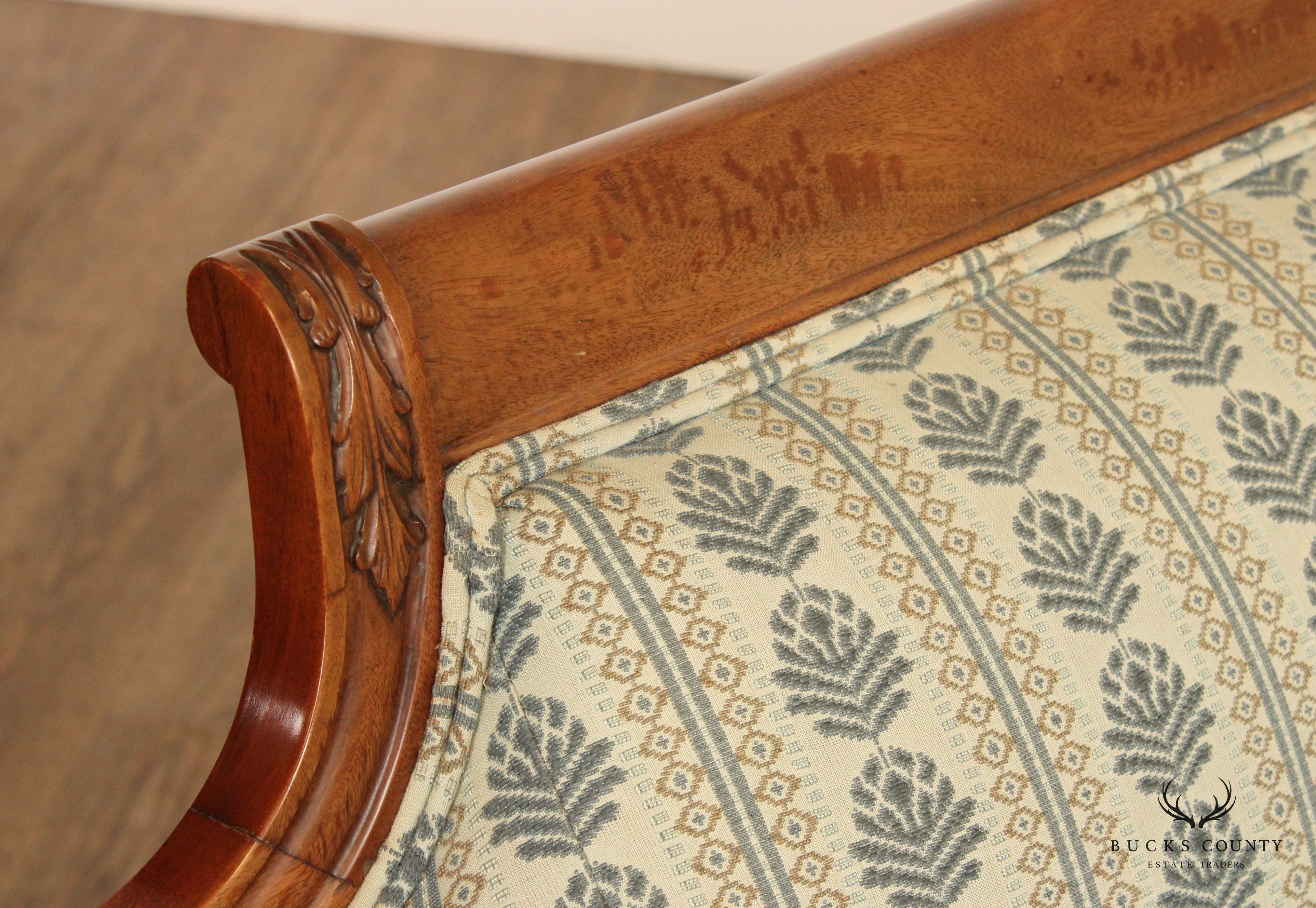 Duncan Phyfe Style Vintage Carved Mahogan Sofa