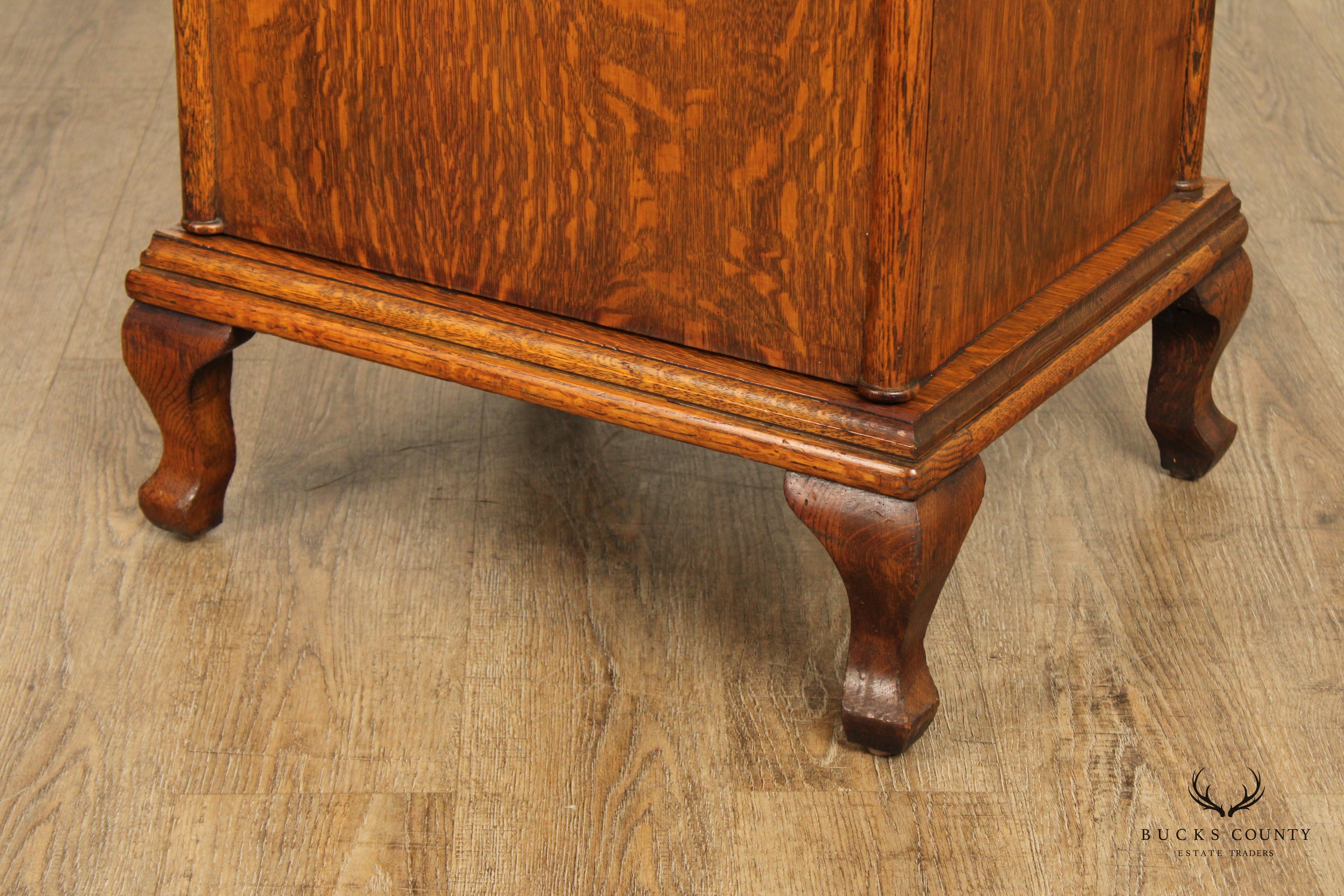 Columbia Grafonola Antique Oak Case Floor Phonograph Record Player