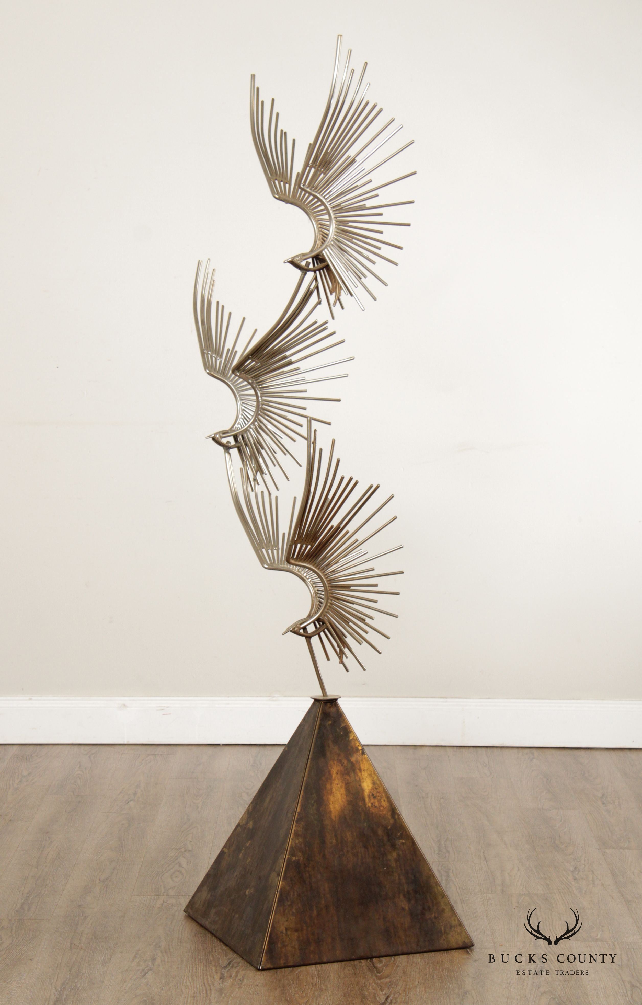 Curtis Jere Modern 'Birds in Flight' Metal Sculpture