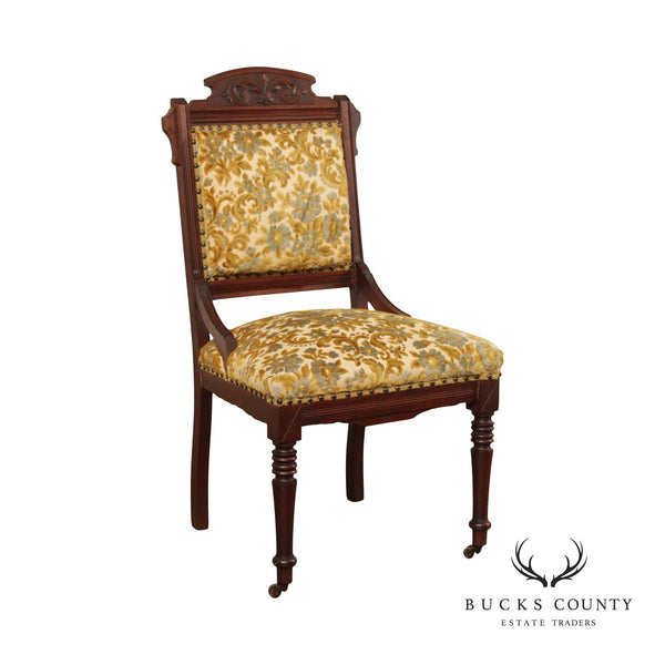 Antique Victorian Eastlake Carved Walnut Parlor Side Chair – Bucks