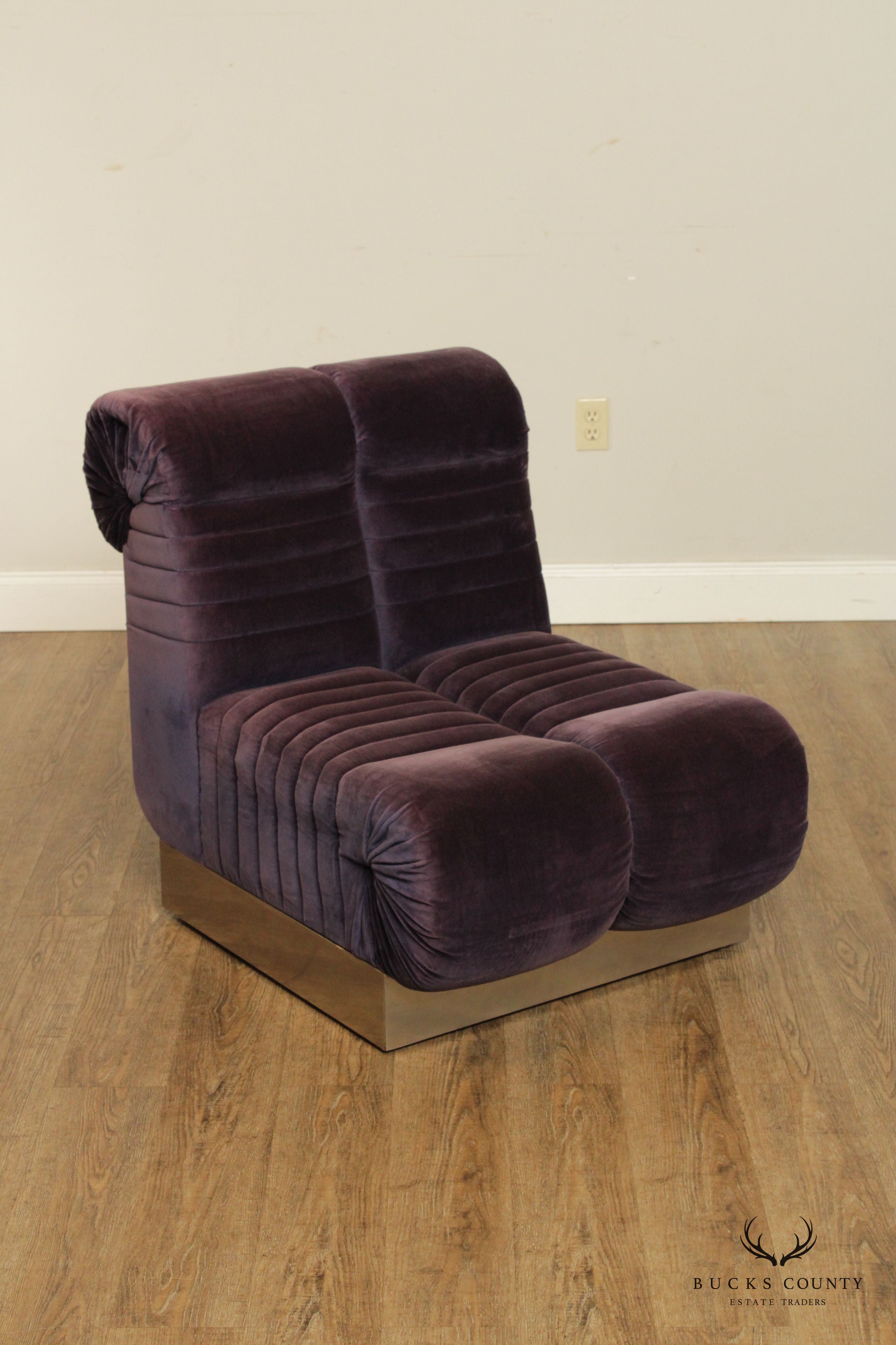 Edward Axel Roffman 1970s Modern Pair Slipper Lounge Chairs