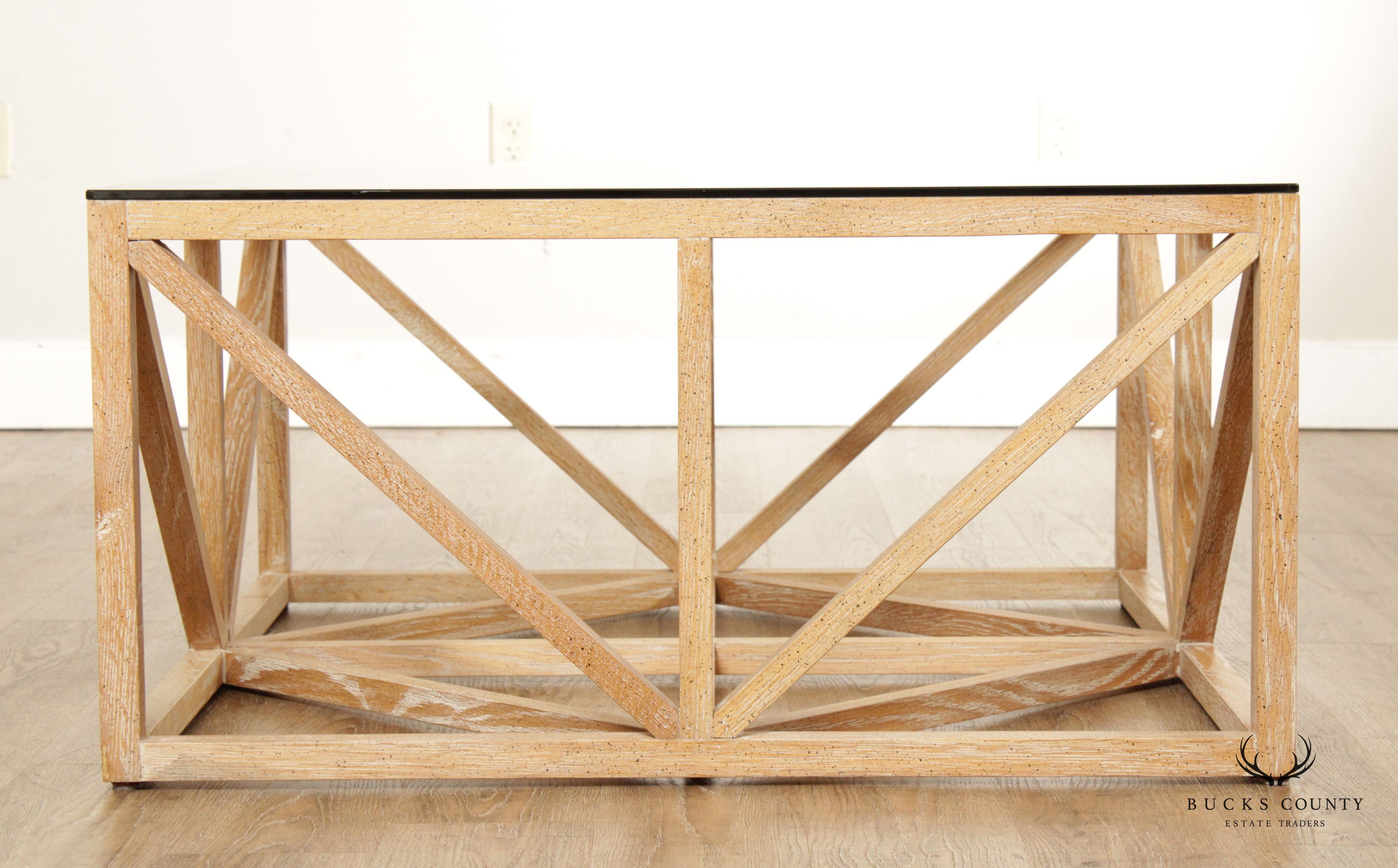 Elk Home 'Axes Collection' Square Glass Top Coffee Table
