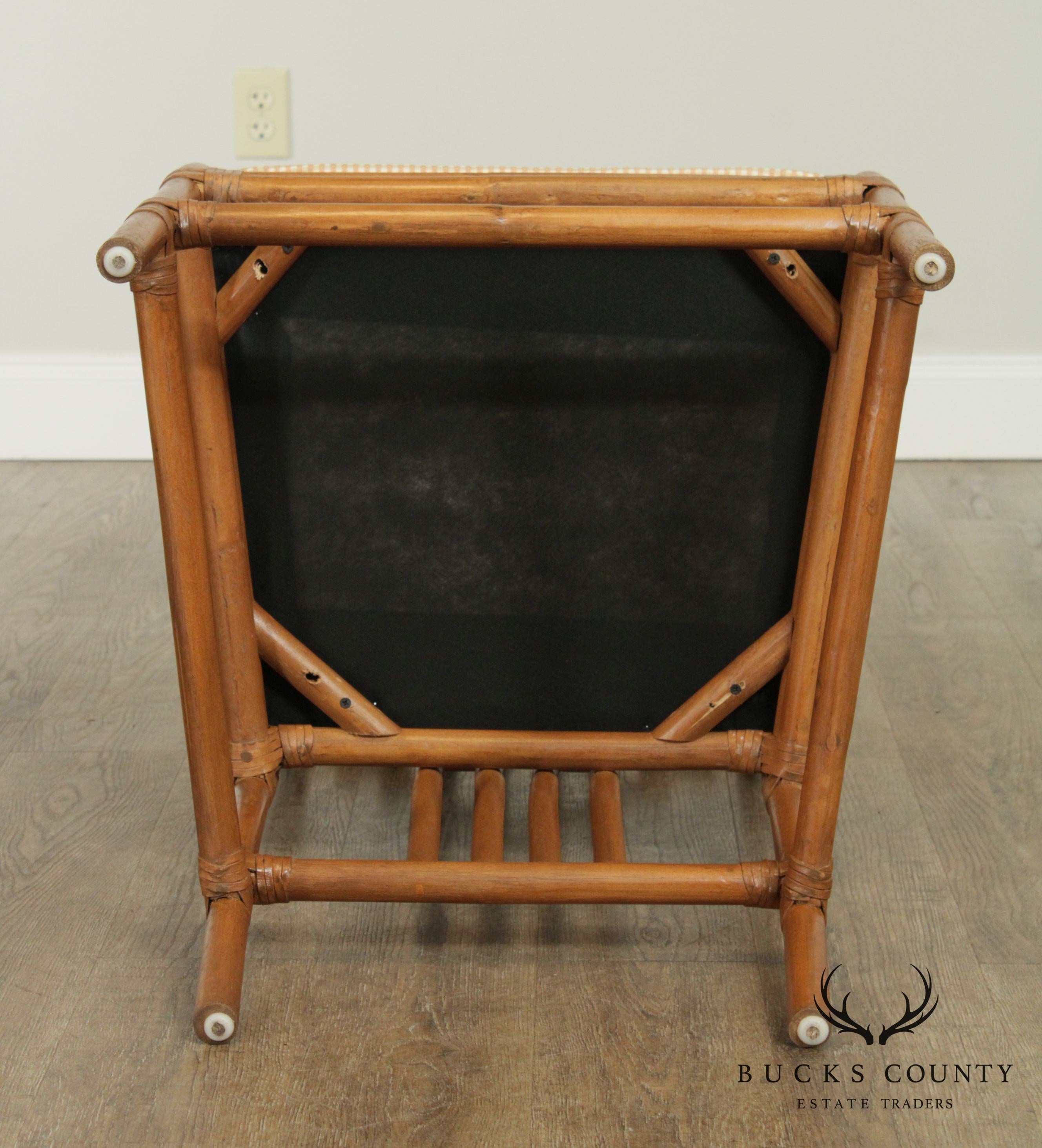 Quality Pair Rattan High Back Armchairs