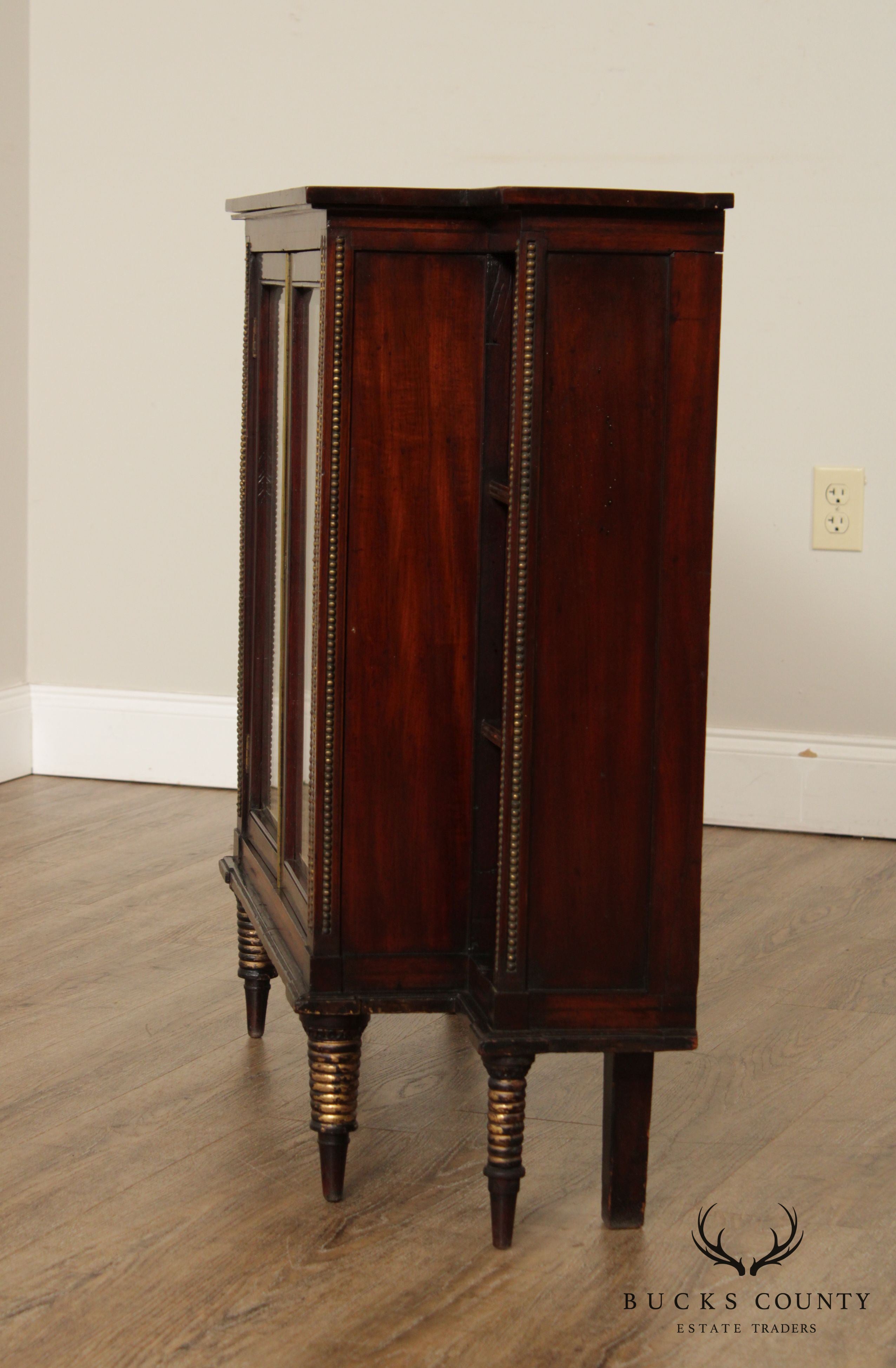 Antique Regency Style Mahogany Mirror Door Console