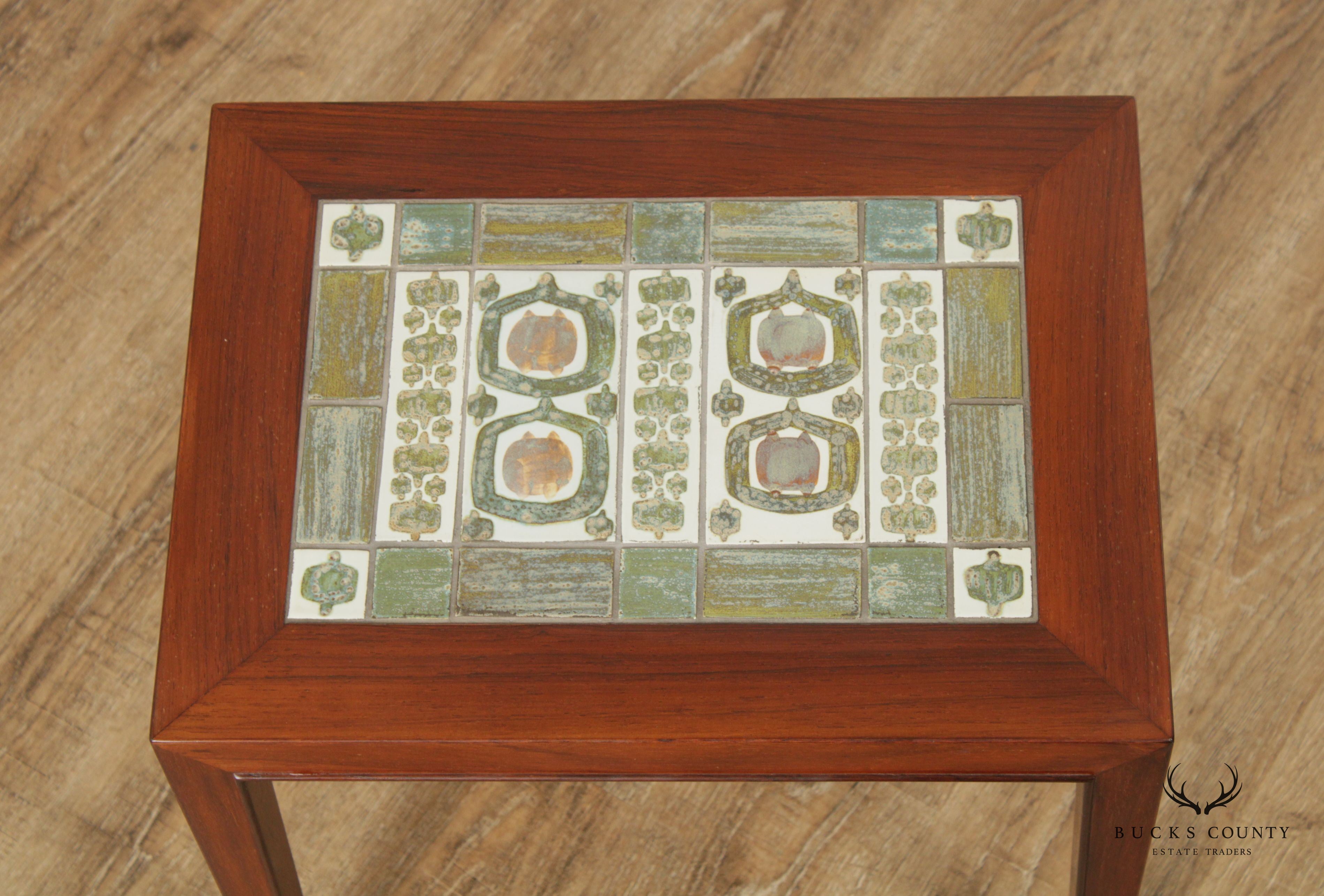 Danish Furniture Makers Control Modern Tile Top Rosewood Tile Top Table