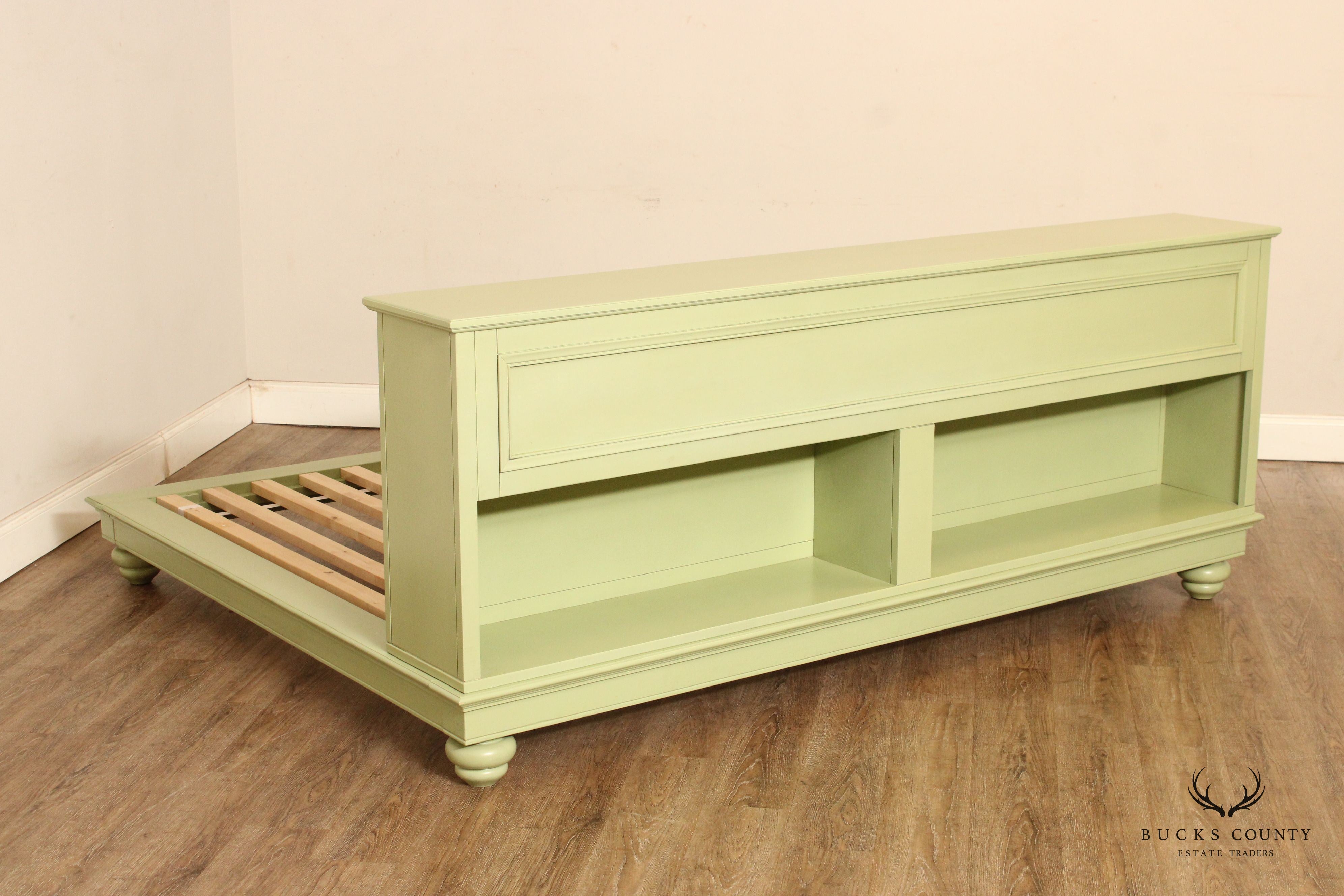 Pottery Barn Teen Green Painted King Size Platform Bed