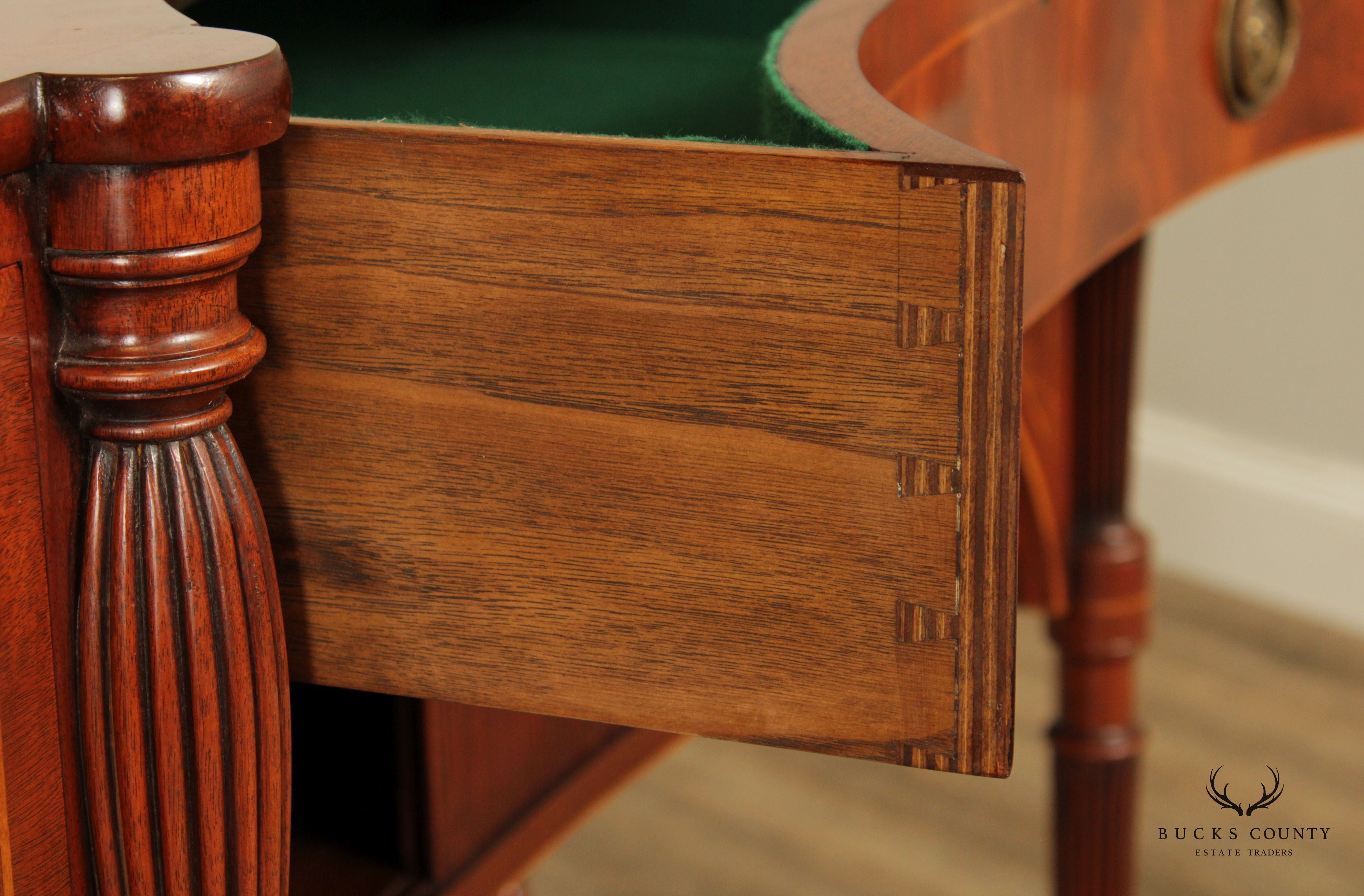 Arthur Brett Sheraton Style Serpentine Mahogany Sideboard