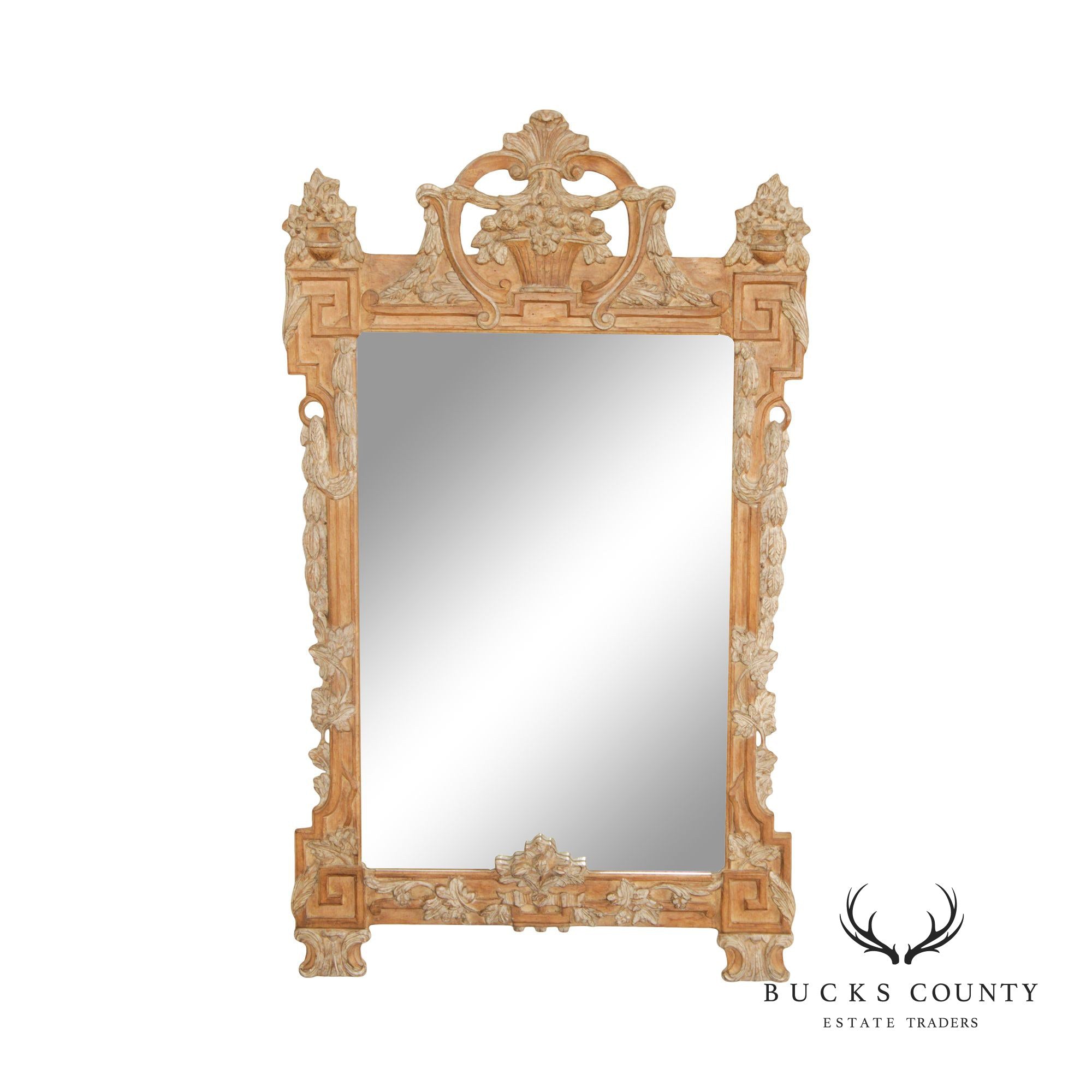 Louis XV Style Carved Wood Rectangular Wall Mirror