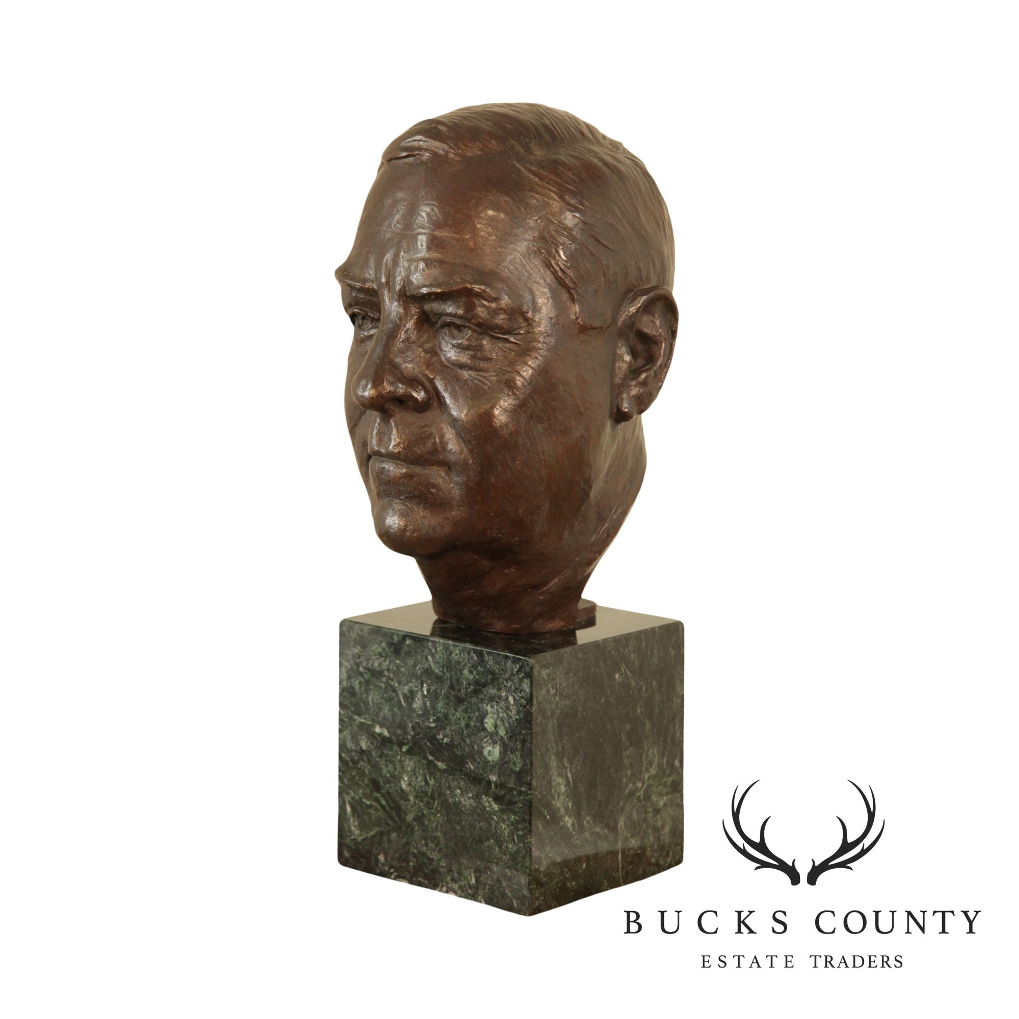 Lawrence Ludtke 1990s Male Bronze Bust