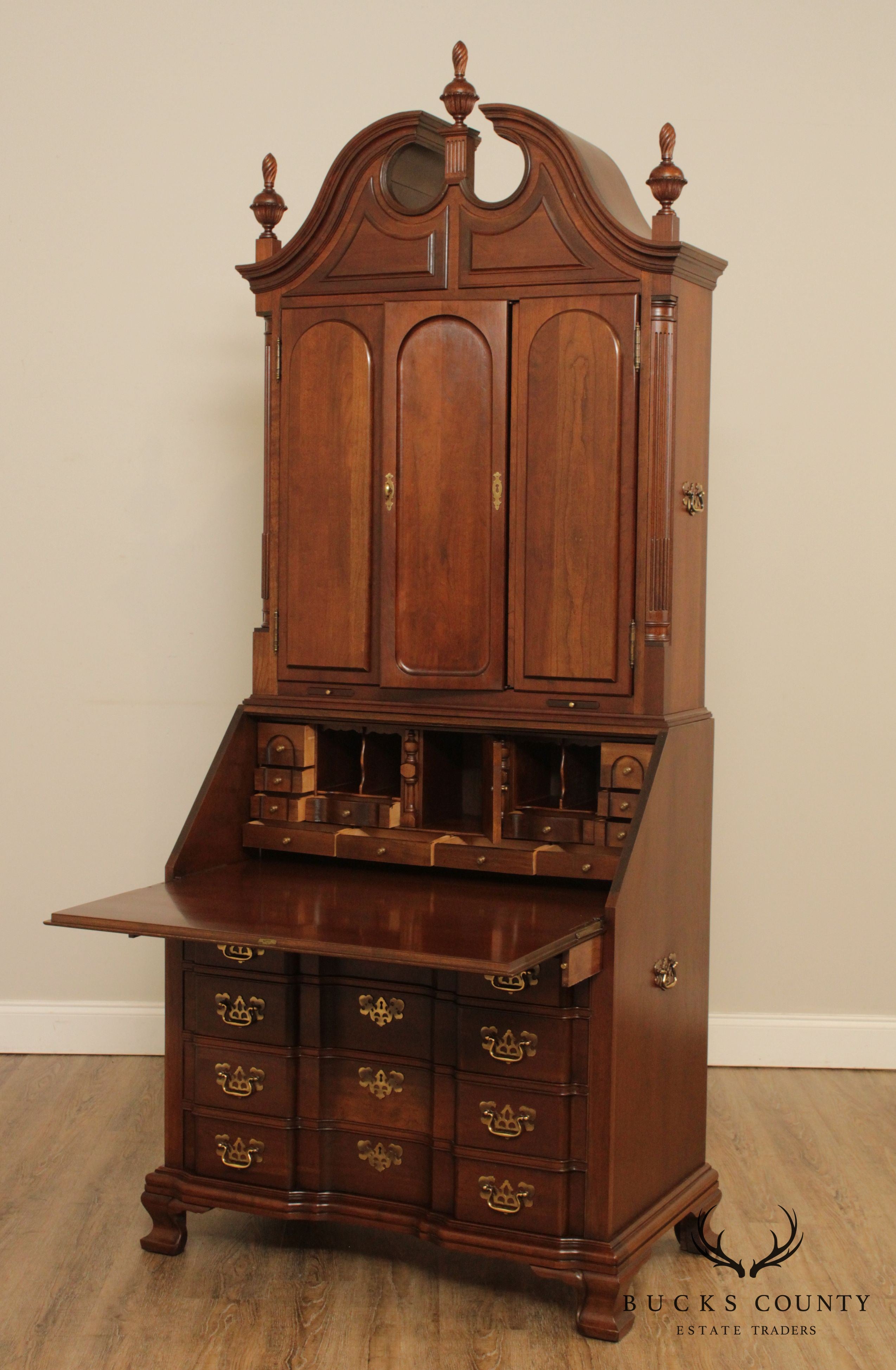 Maddox Chippendale Style Block Front Cherry Secretary Desk
