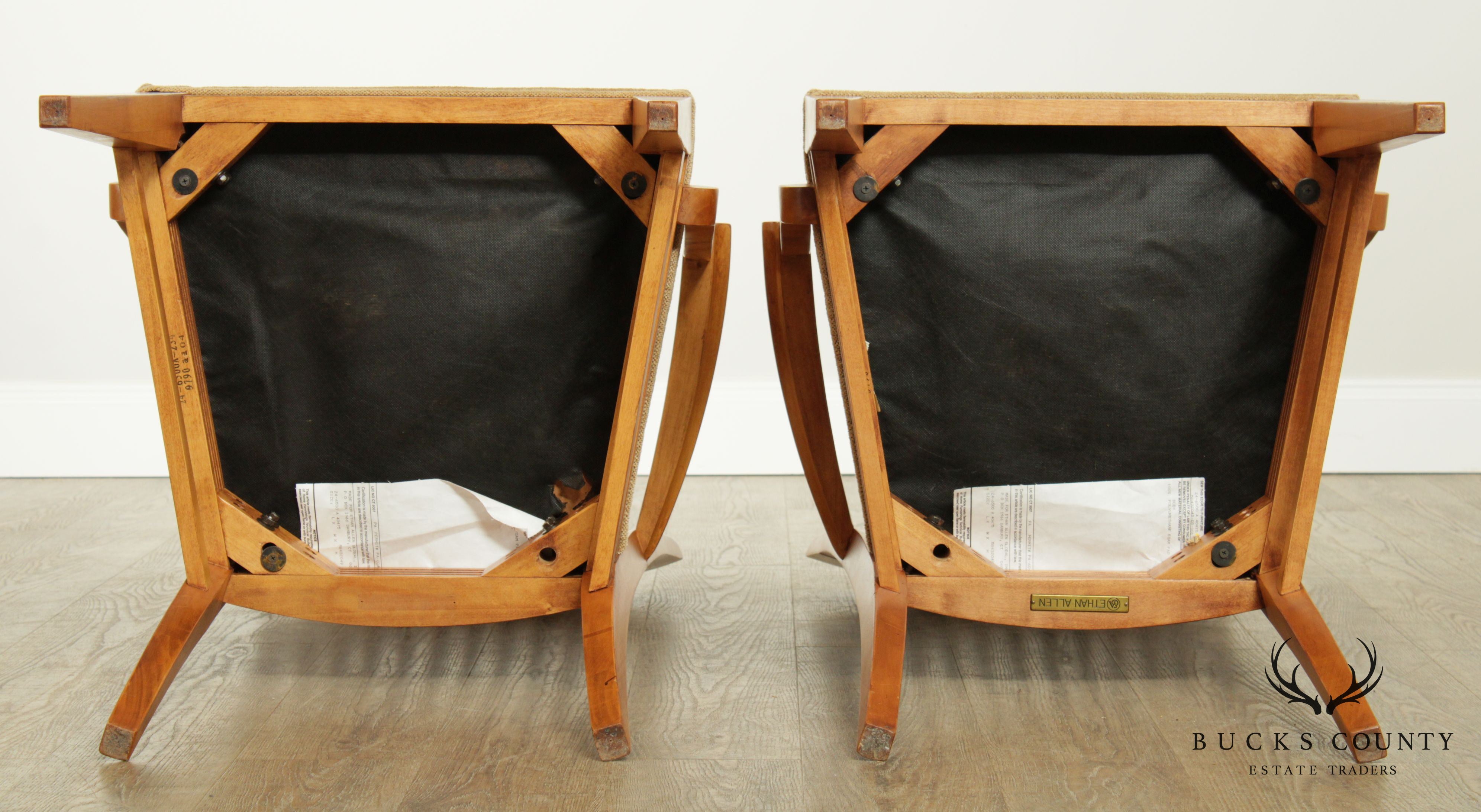 Ethan Allen "New Impressions" Maple Pair Slat Back Armchairs