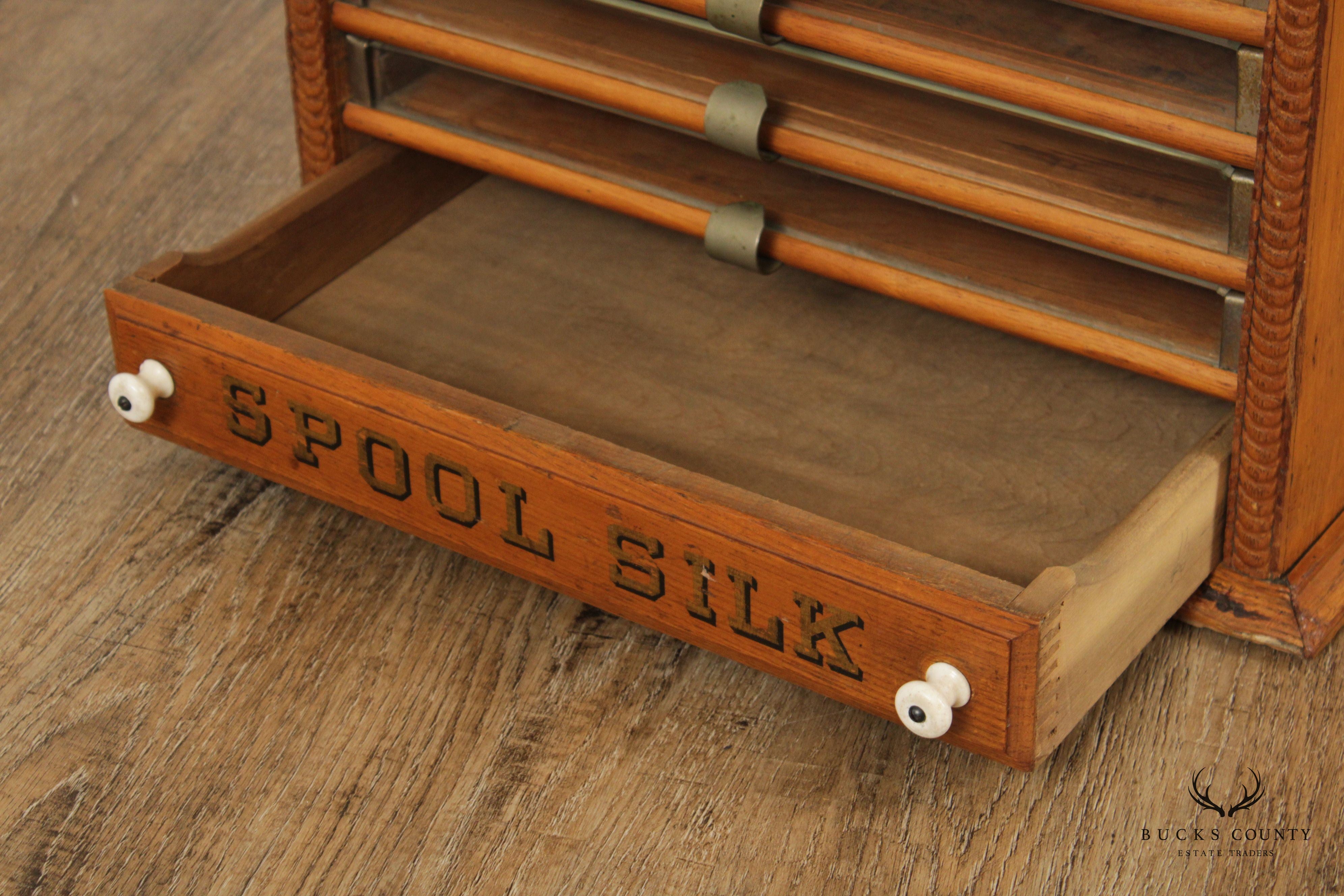 M. Heminway & Sons Antique Spool Cabinet