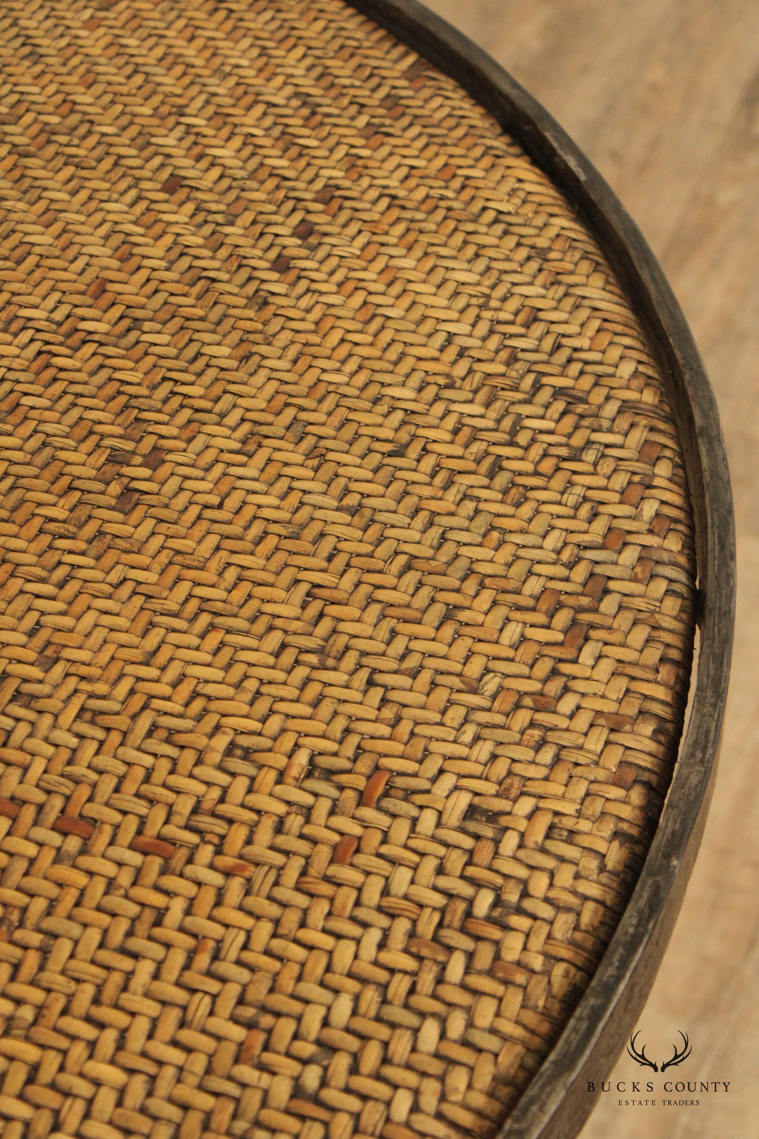Biedermeier Style Forged Iron Base Round Dining Table