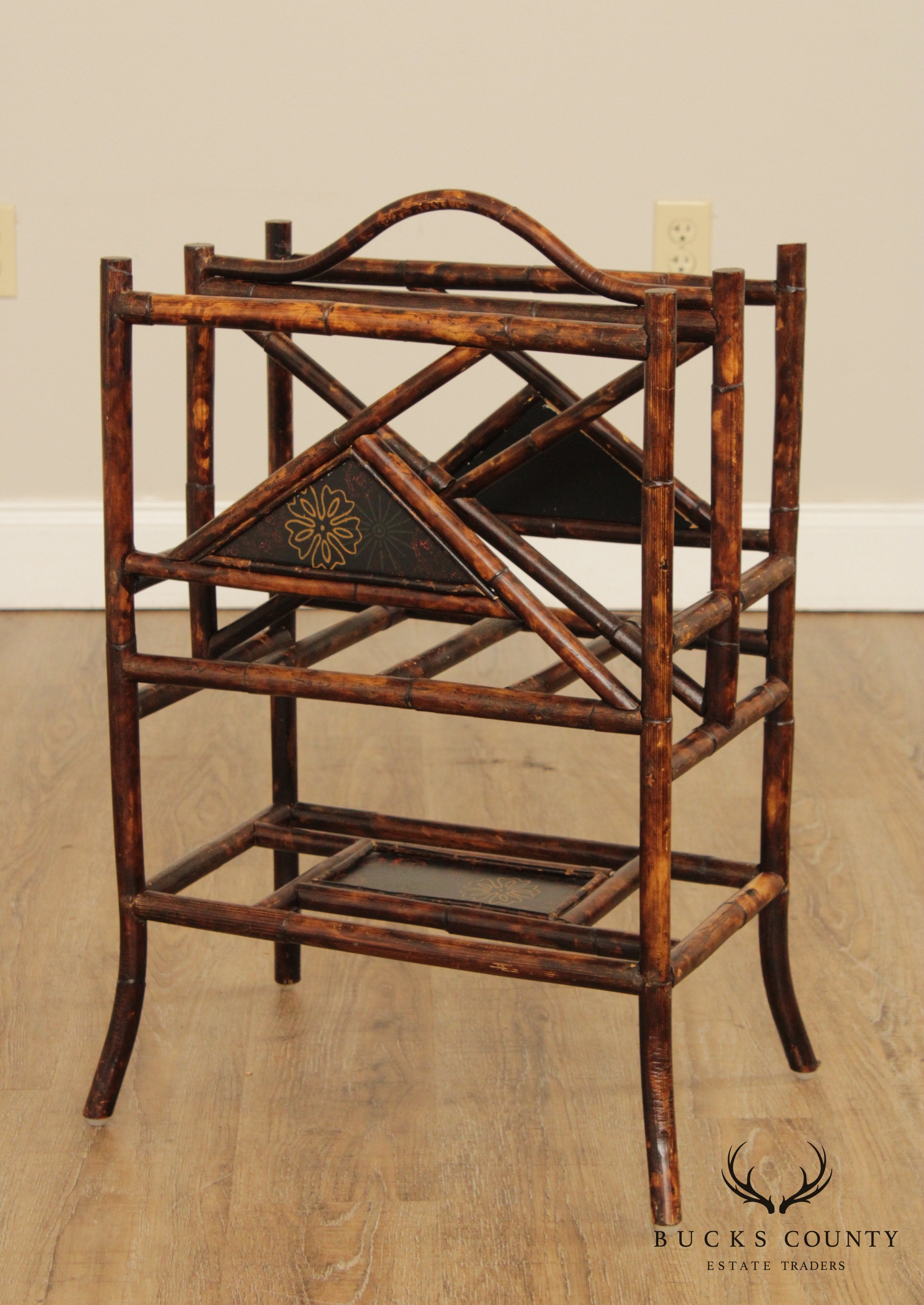 Vintage Bamboo Magazine Rack