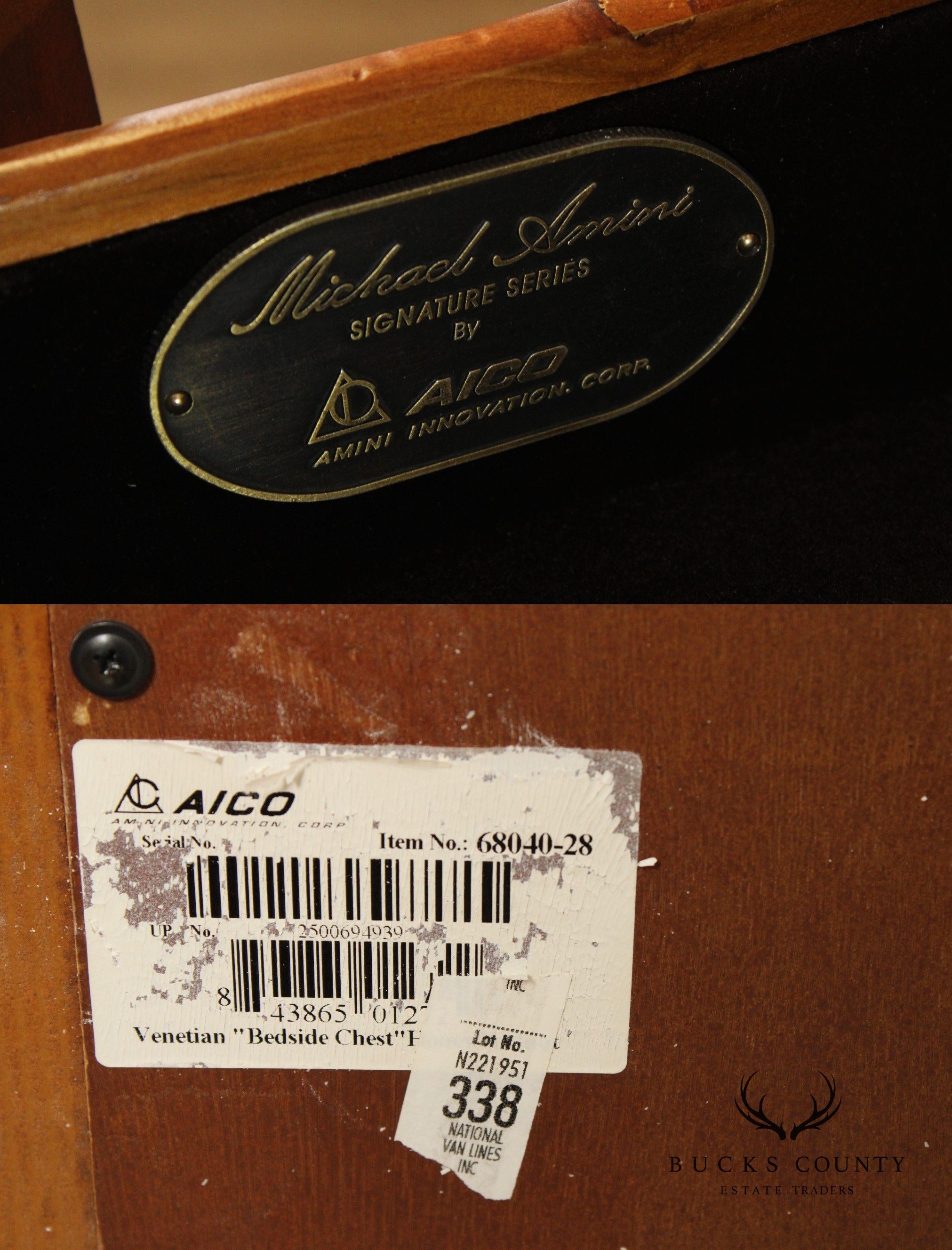 Michael Amini Venetian Collection Pair of Walnut Nightstands