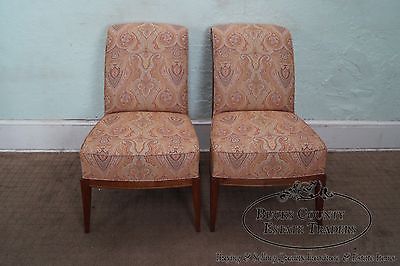 Quality Pair of Slipper Chairs w/ Ralph Lauren Upholstery