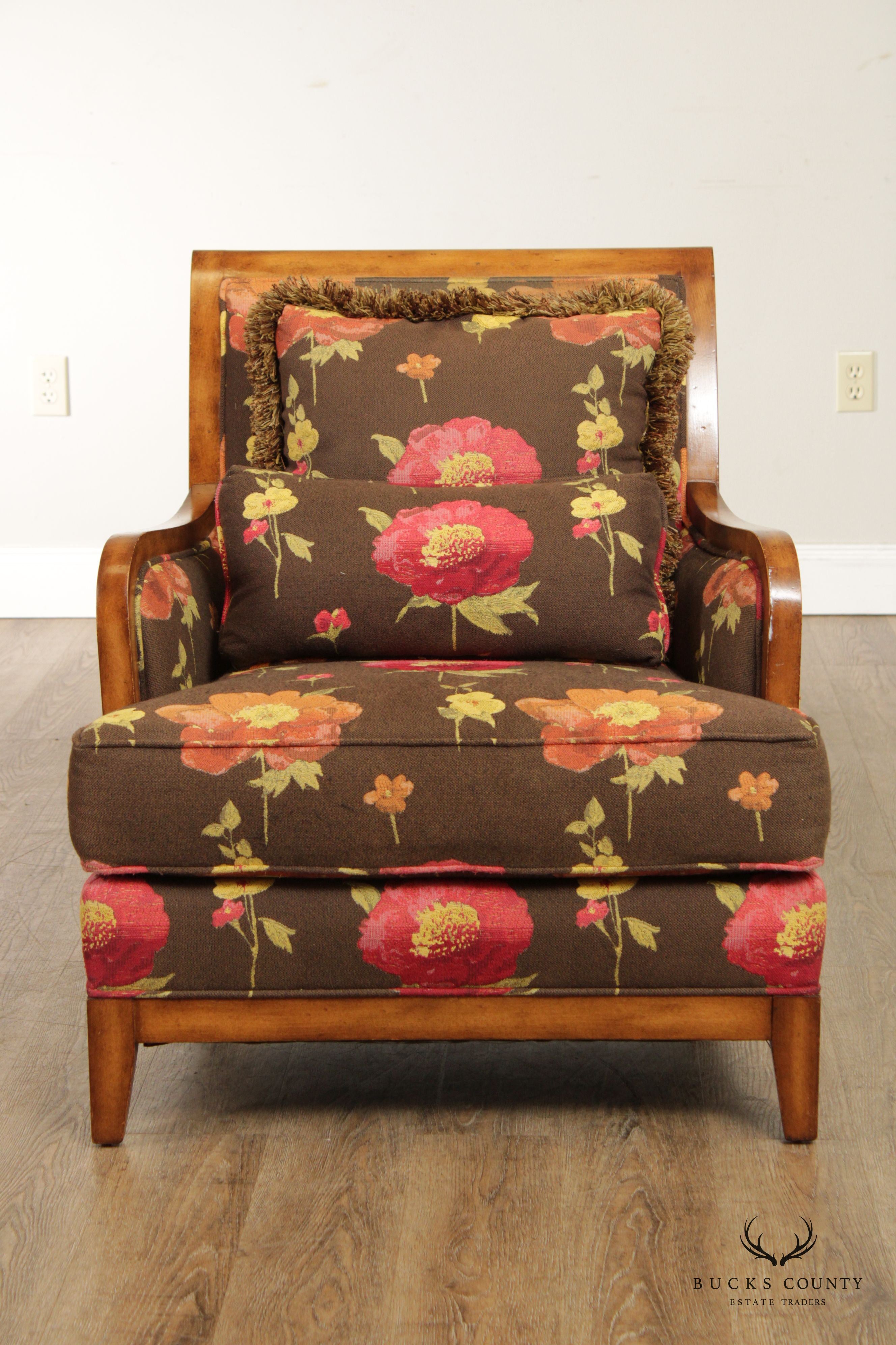 Wesley Hall Pair of Custom Upholstered Lounge Chairs