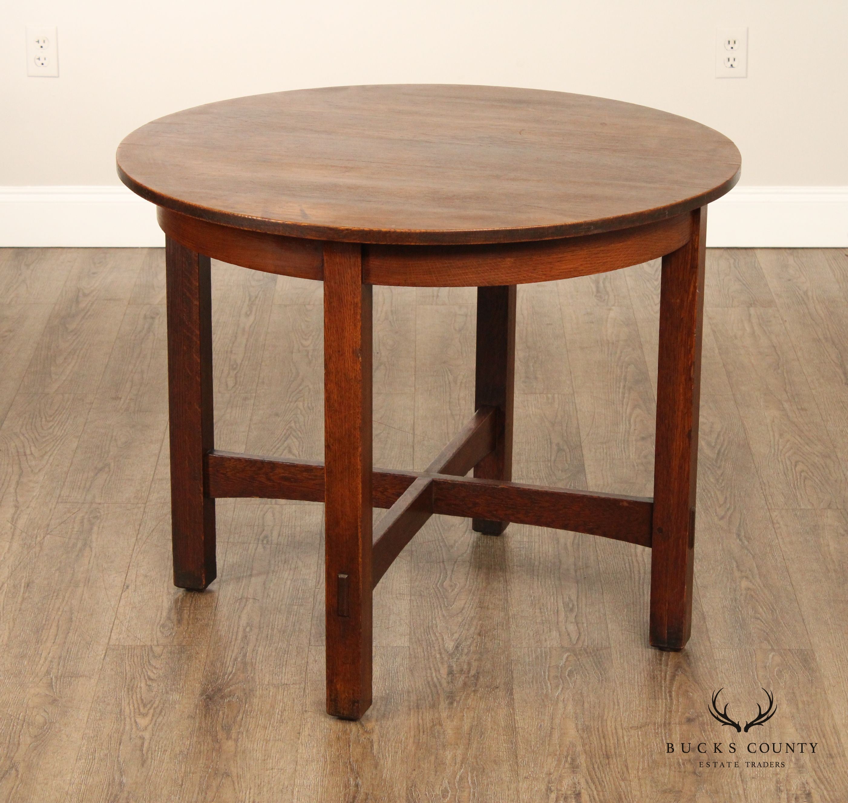 L & J G Stickley Antique Mission Oak Lamp Table