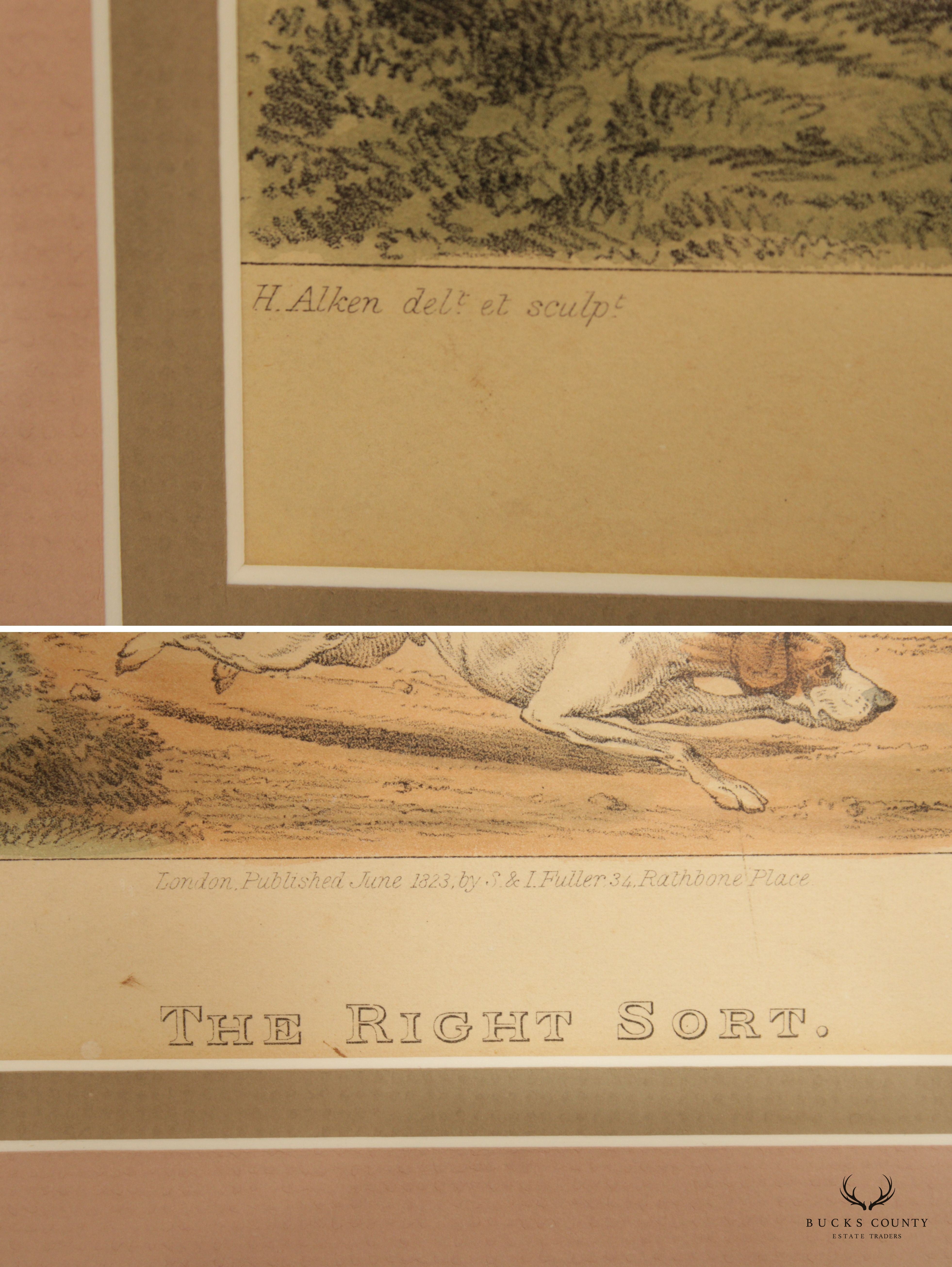 Antique English Aquatint 'The Right Sort', after Henry Thomas Alken