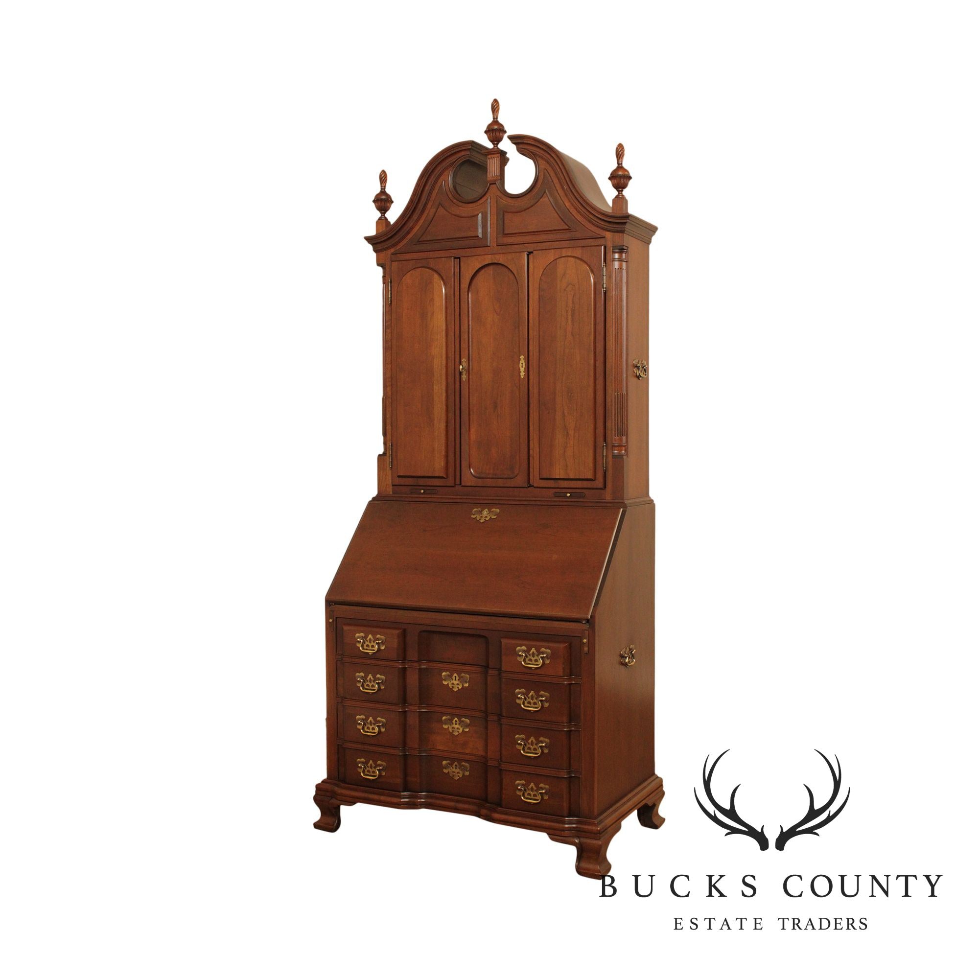 Maddox Chippendale Style Block Front Cherry Secretary Desk