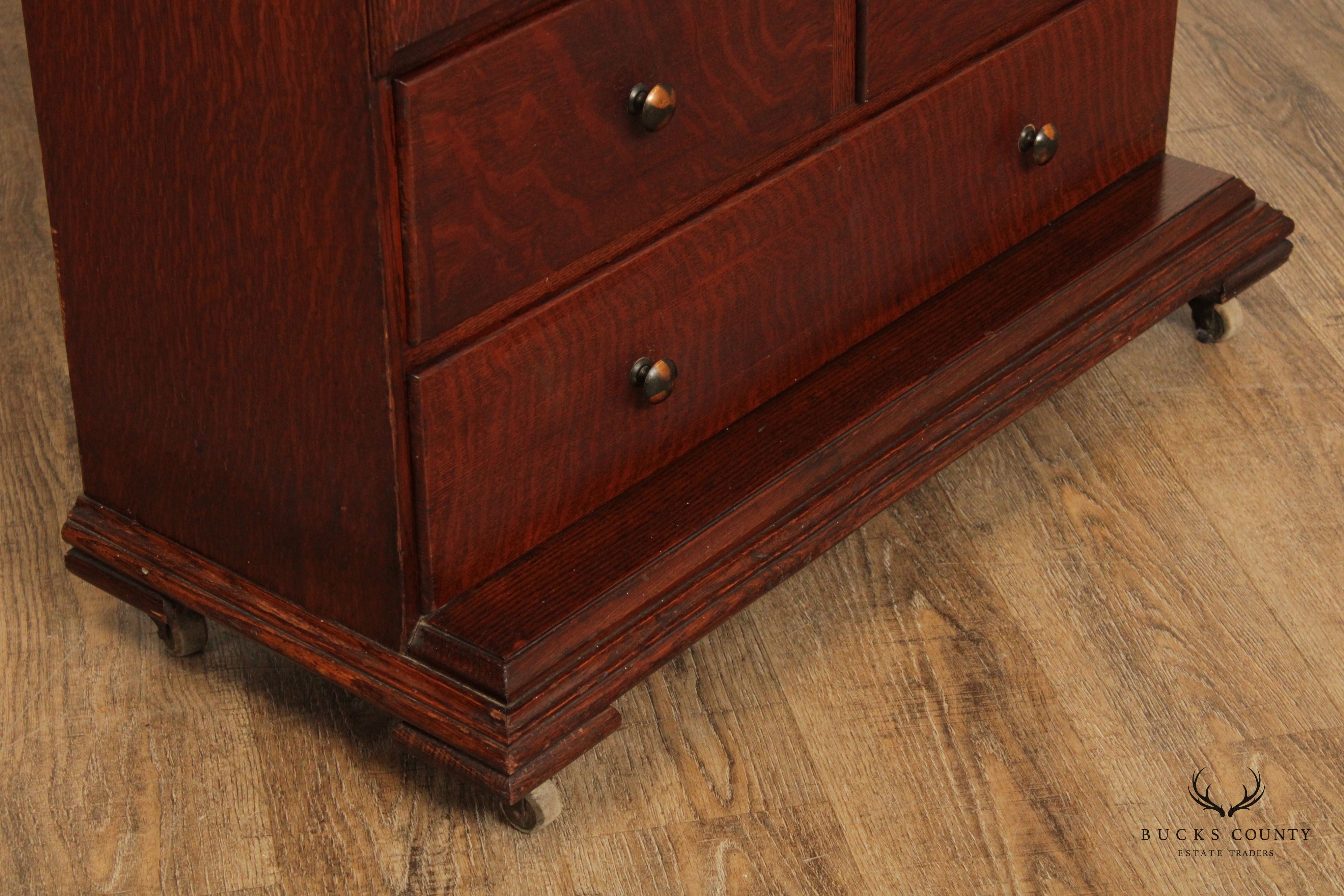 Antique W. D. Allison Co. Antique Oak Dental Cabinet