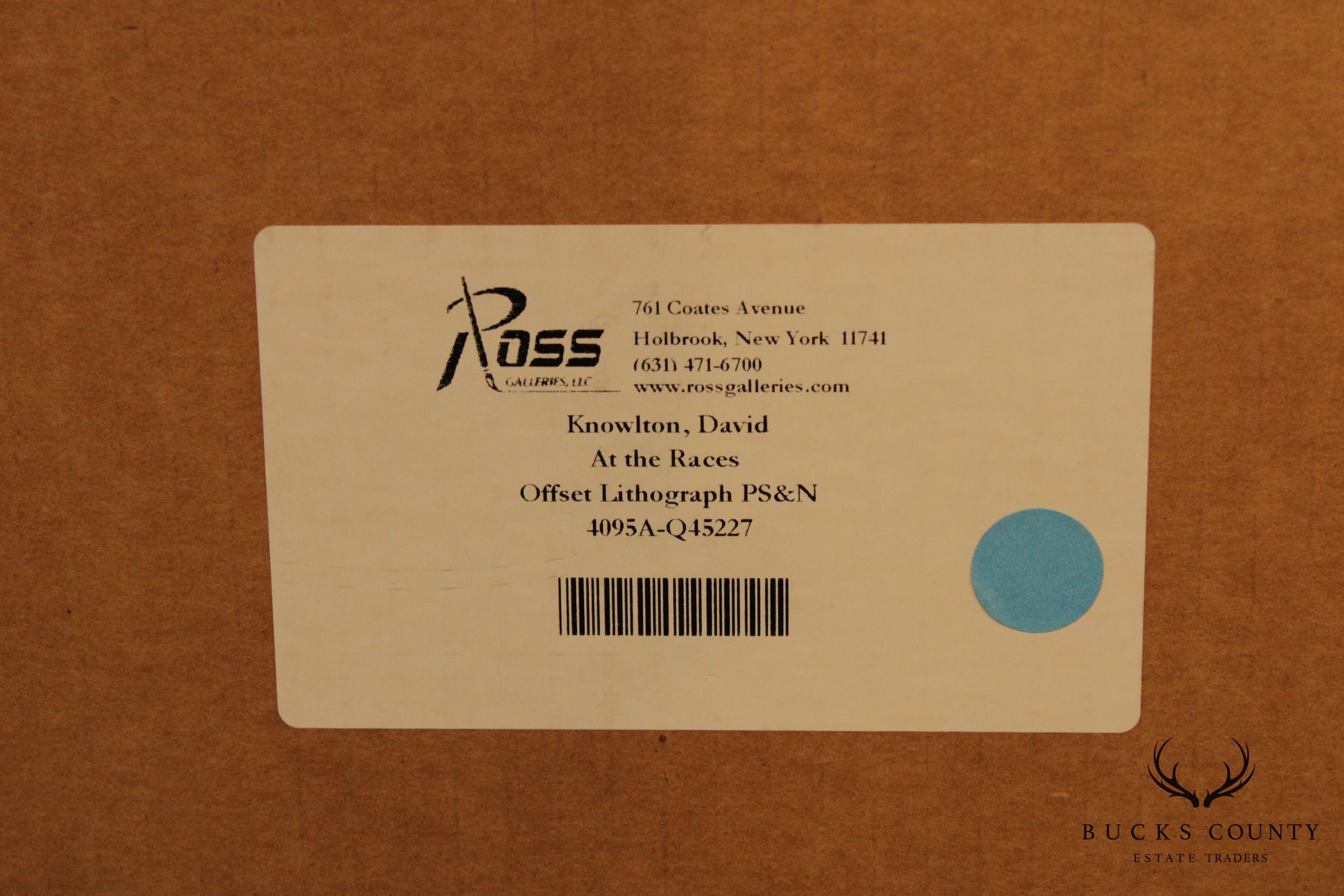 David Knowlton 'At the Races' Pencil Signed Offset Lithograph