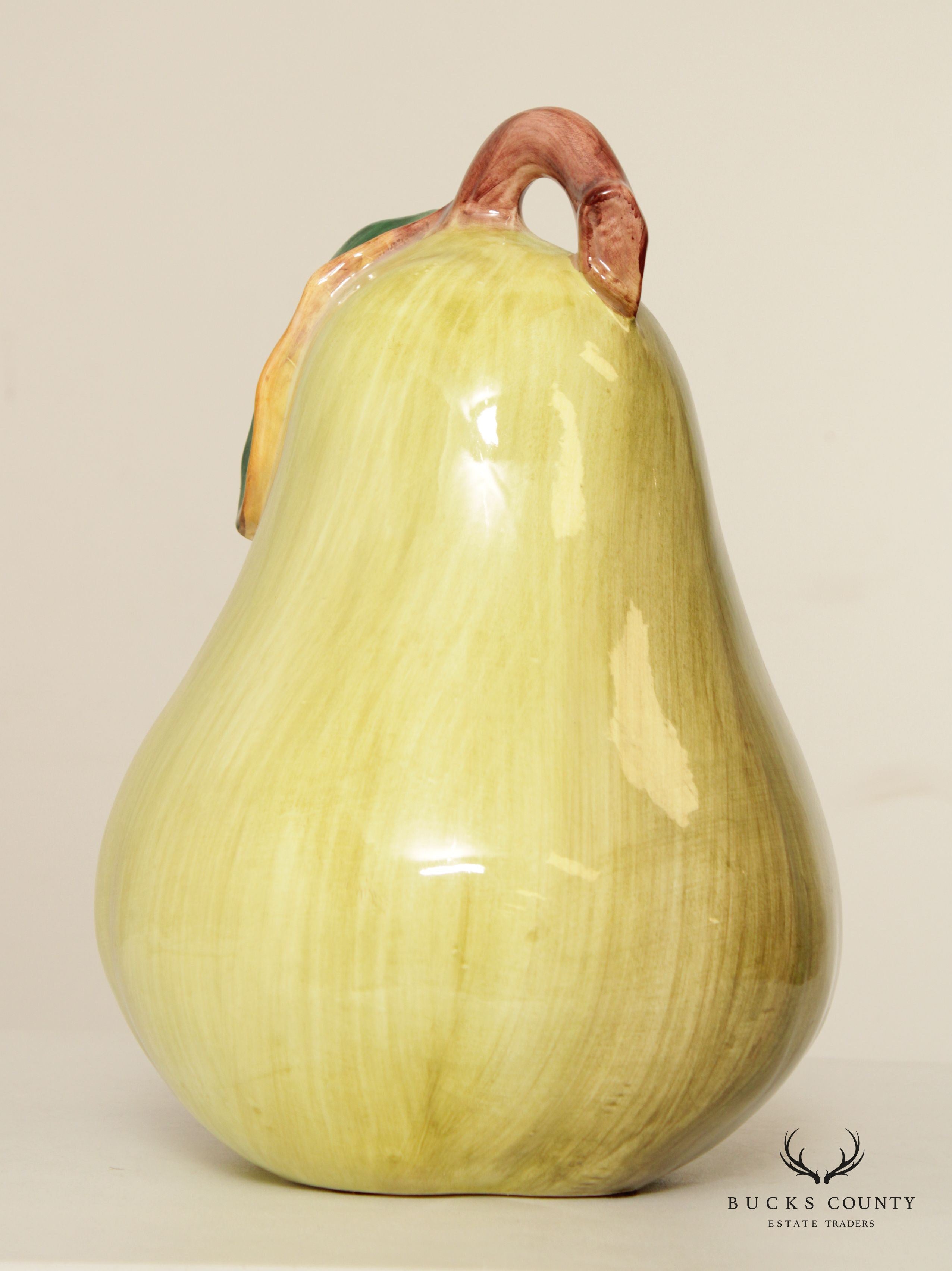 Vintage Italain Glazed Ceramic Decorative Pear