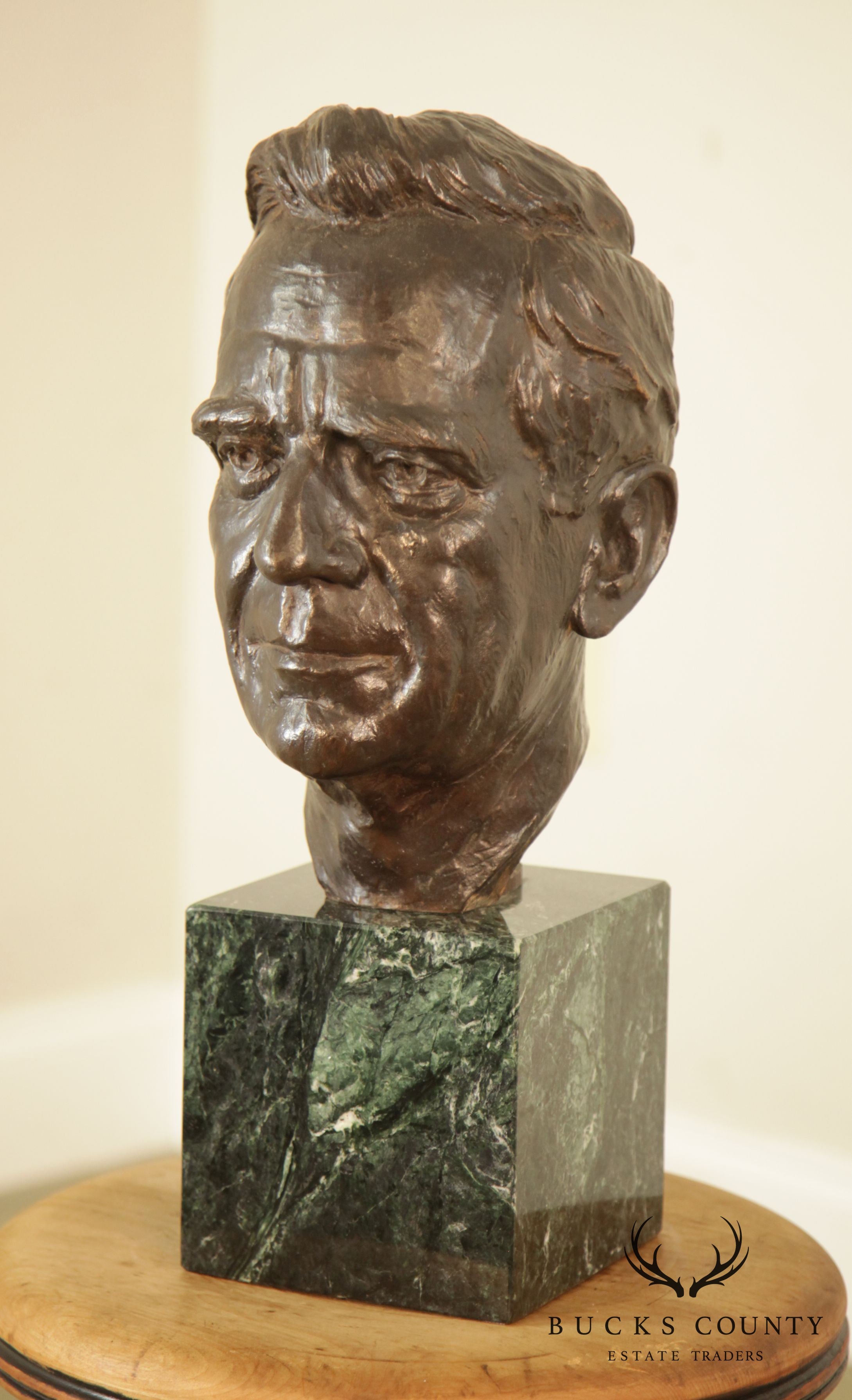 Lawrence Ludtke 1990s Bronze Male Bust