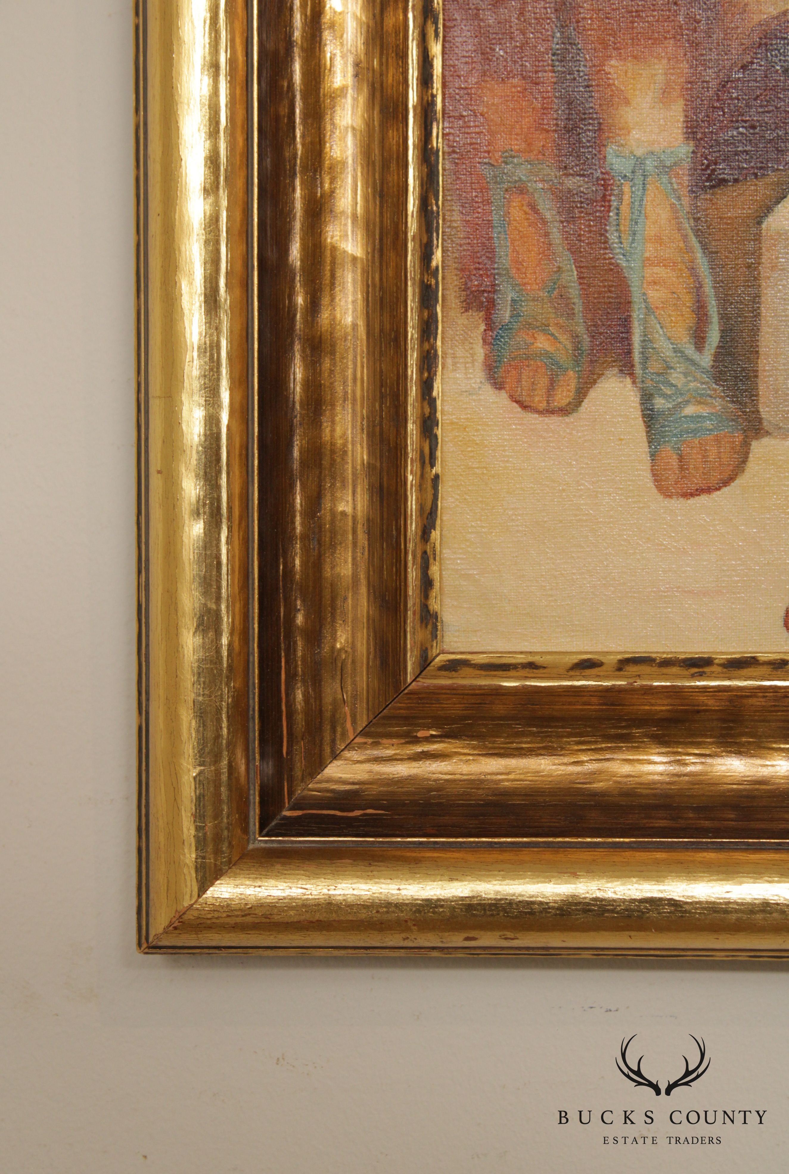 Vintage Original Painting After 'A Reading of Homer' Lawrence Alma Tadema