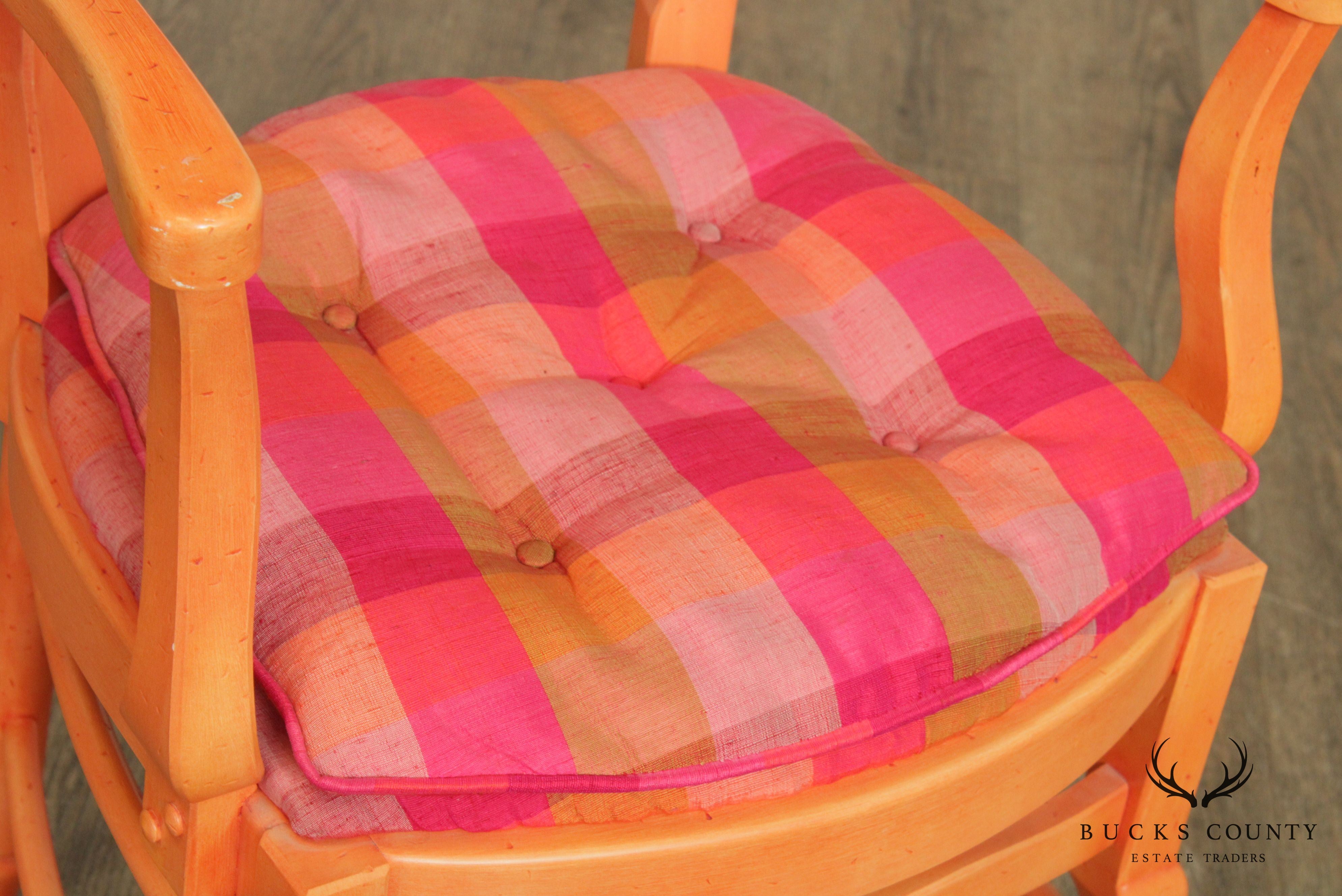 Colorful Vintage Custom Quality French Country Style Set 6 Dining Chairs